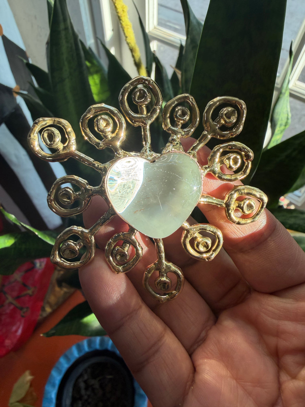 New White Sacred Heart Tulip Ring