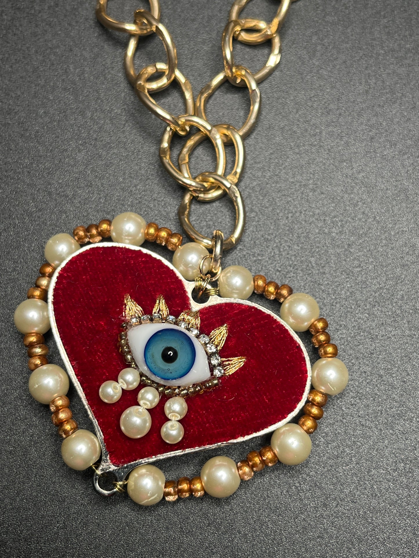 Ojo Sacred Heart Necklace – Gold Plated 3D Design