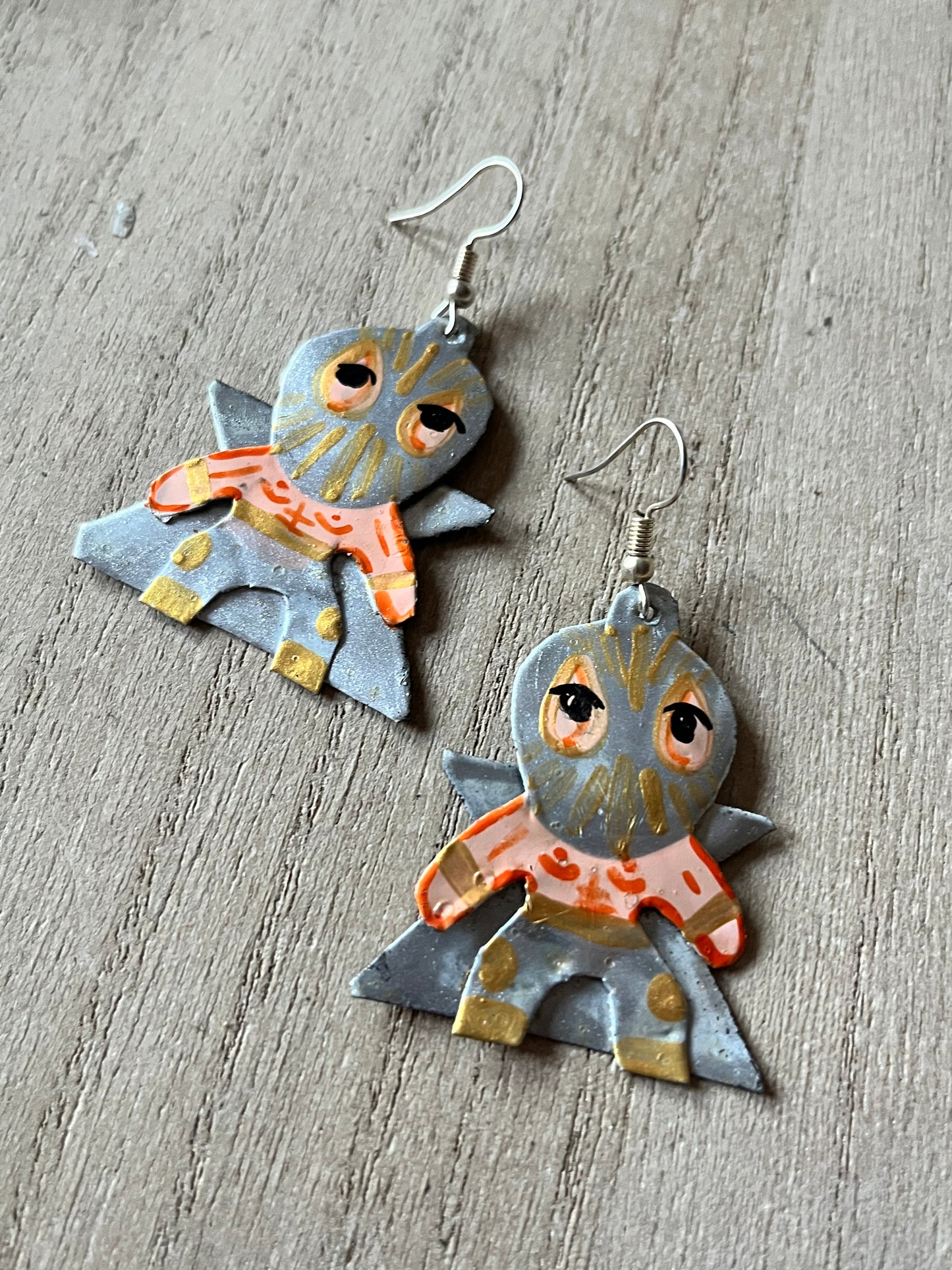 Lucha Libre Luchador Tin Earrings