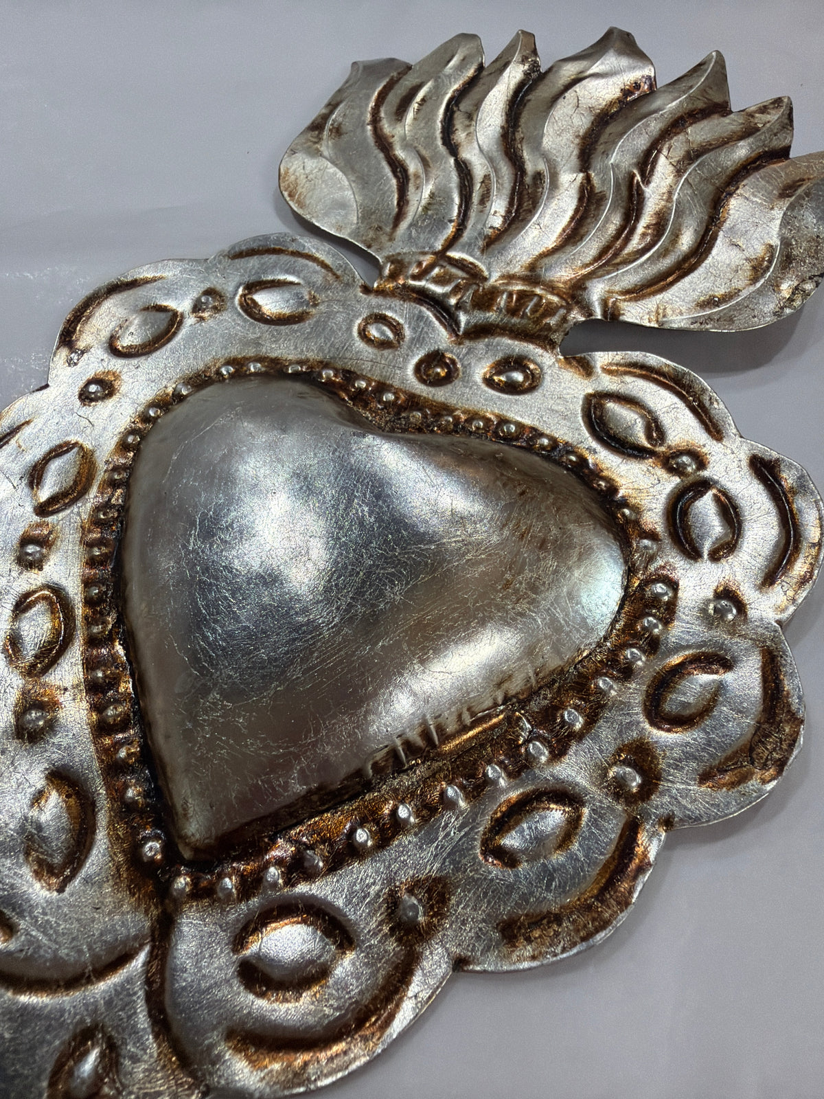 New Sacred Heart Antique Silver
