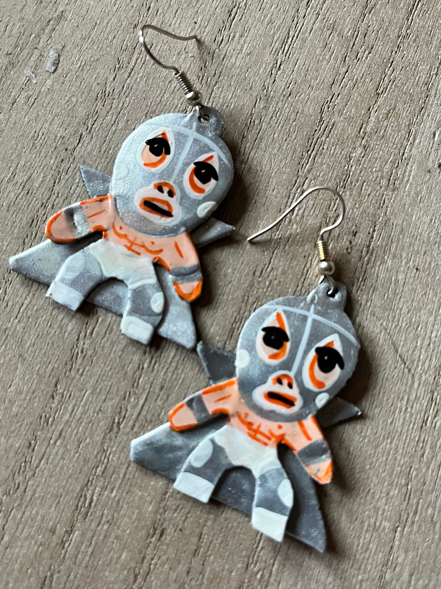 Lucha Libre Luchador Tin Earrings