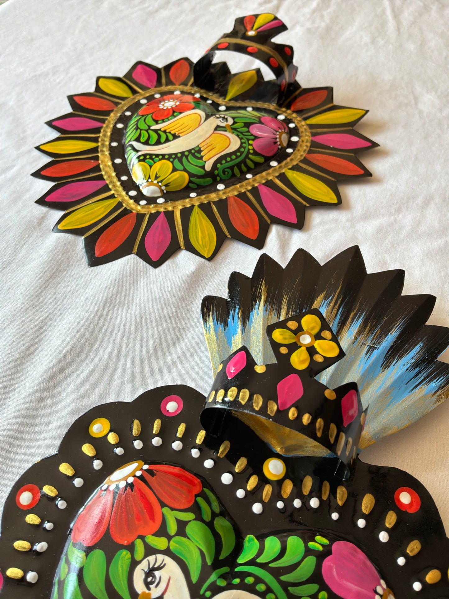 Dove Black Otomi Inspired Sacred Heart