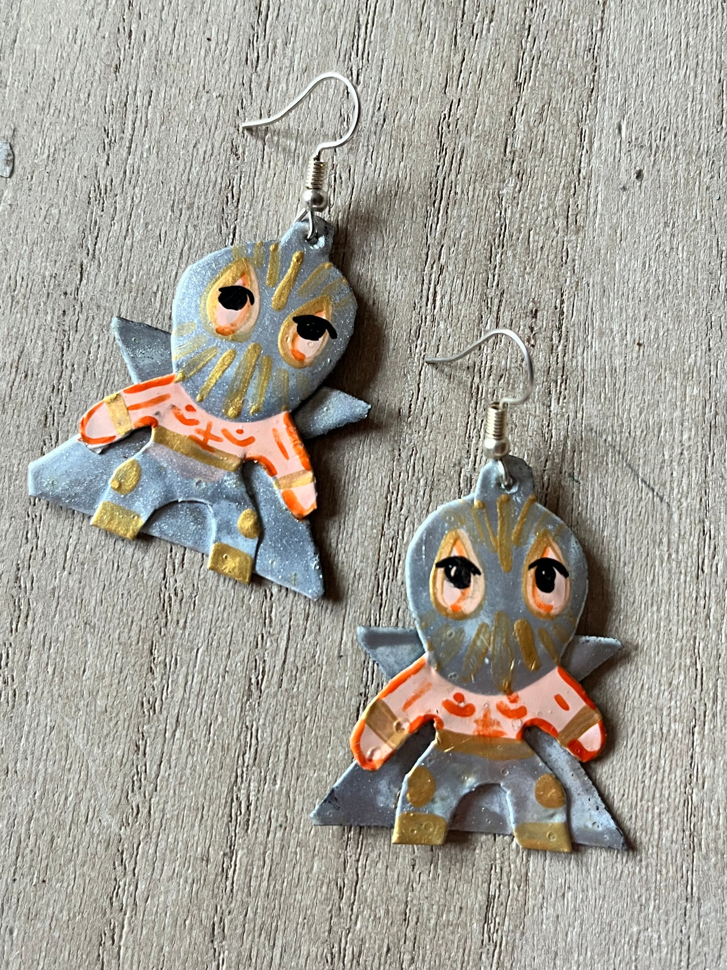 Lucha Libre Luchador Tin Earrings