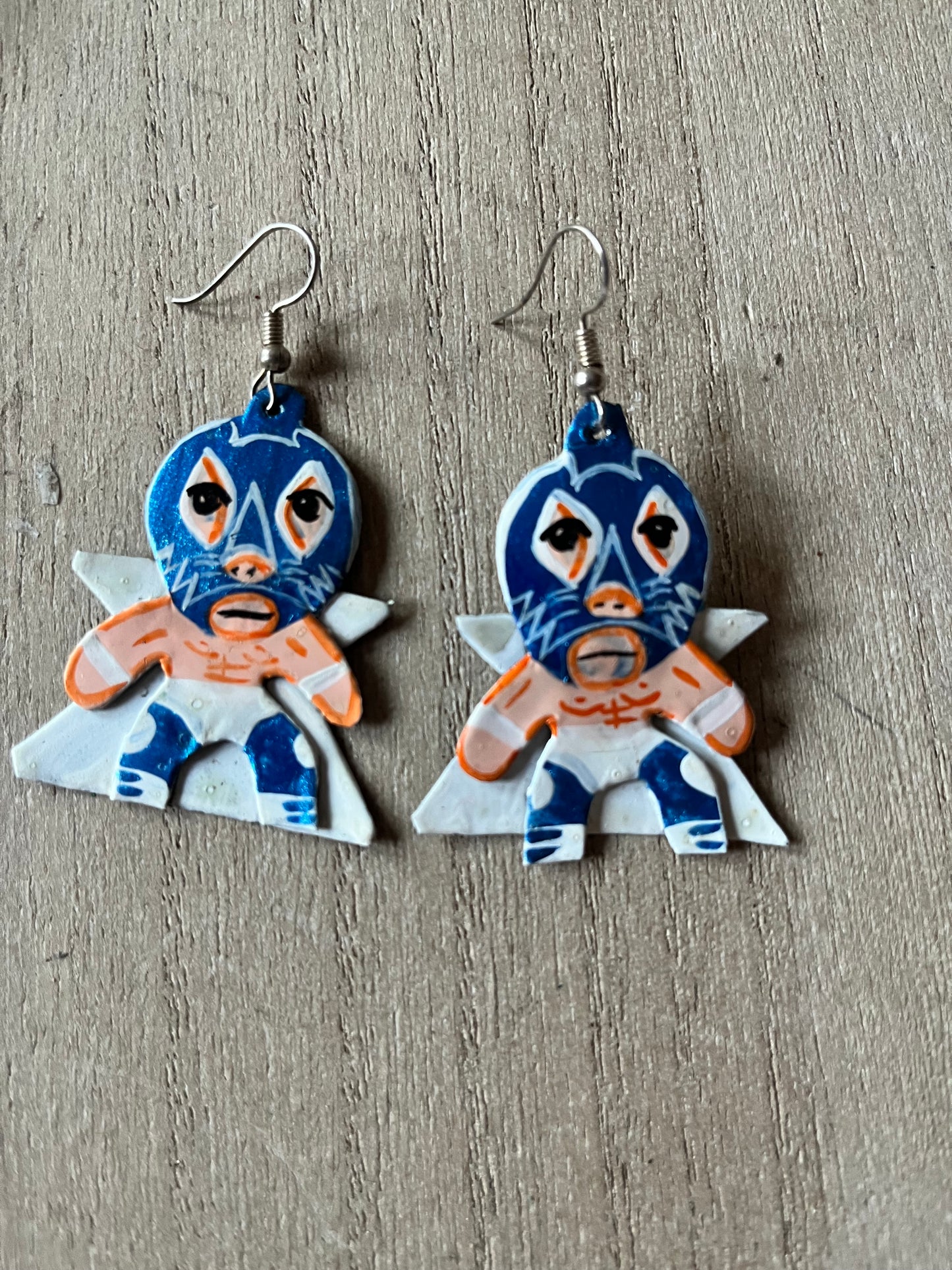 Lucha Libre Luchador Tin Earrings