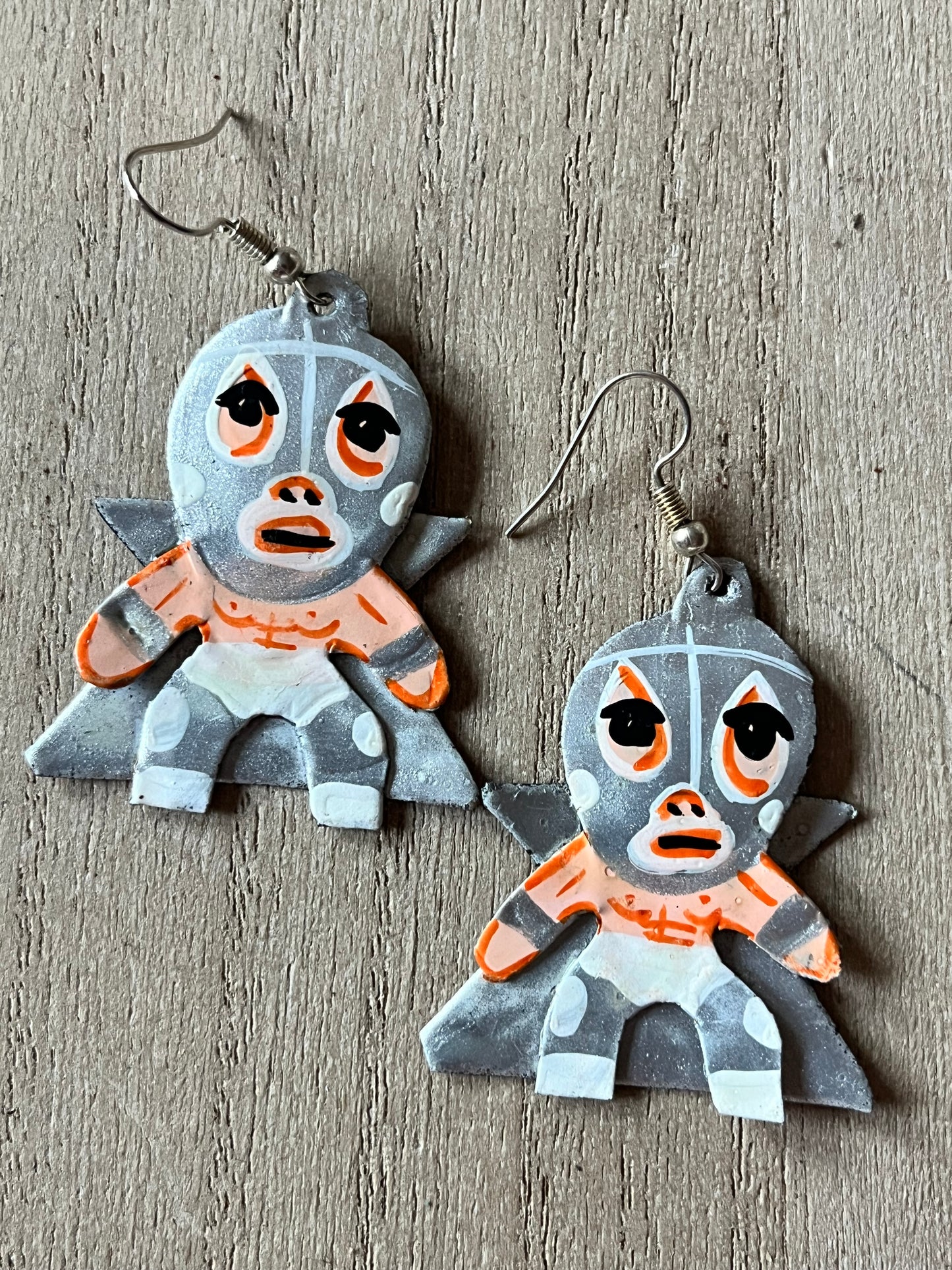 Lucha Libre Luchador Tin Earrings