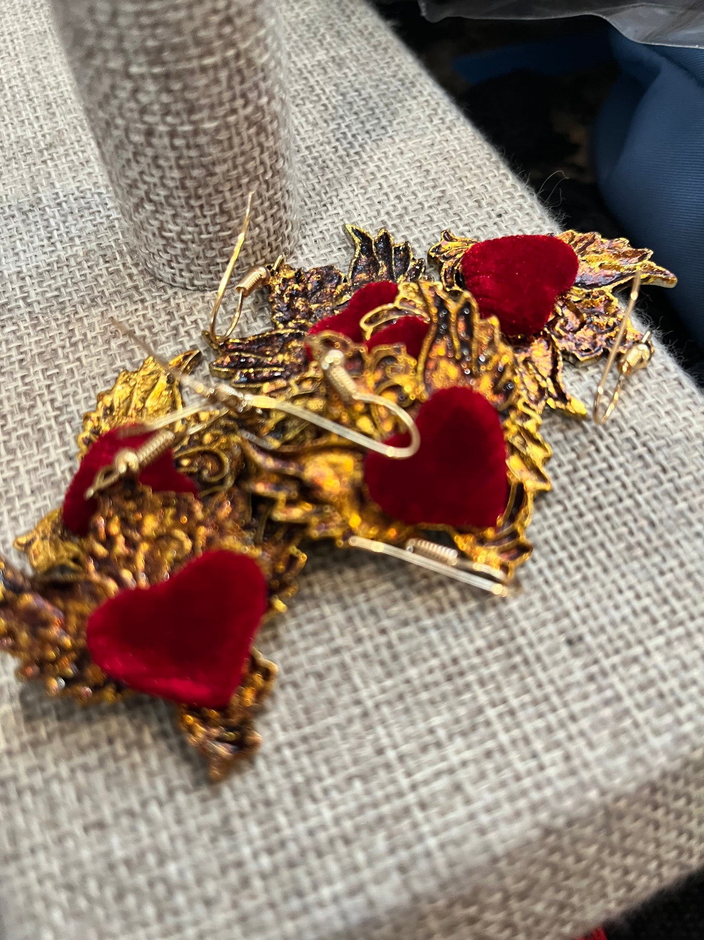 Embroidery Wing Heart Earrings