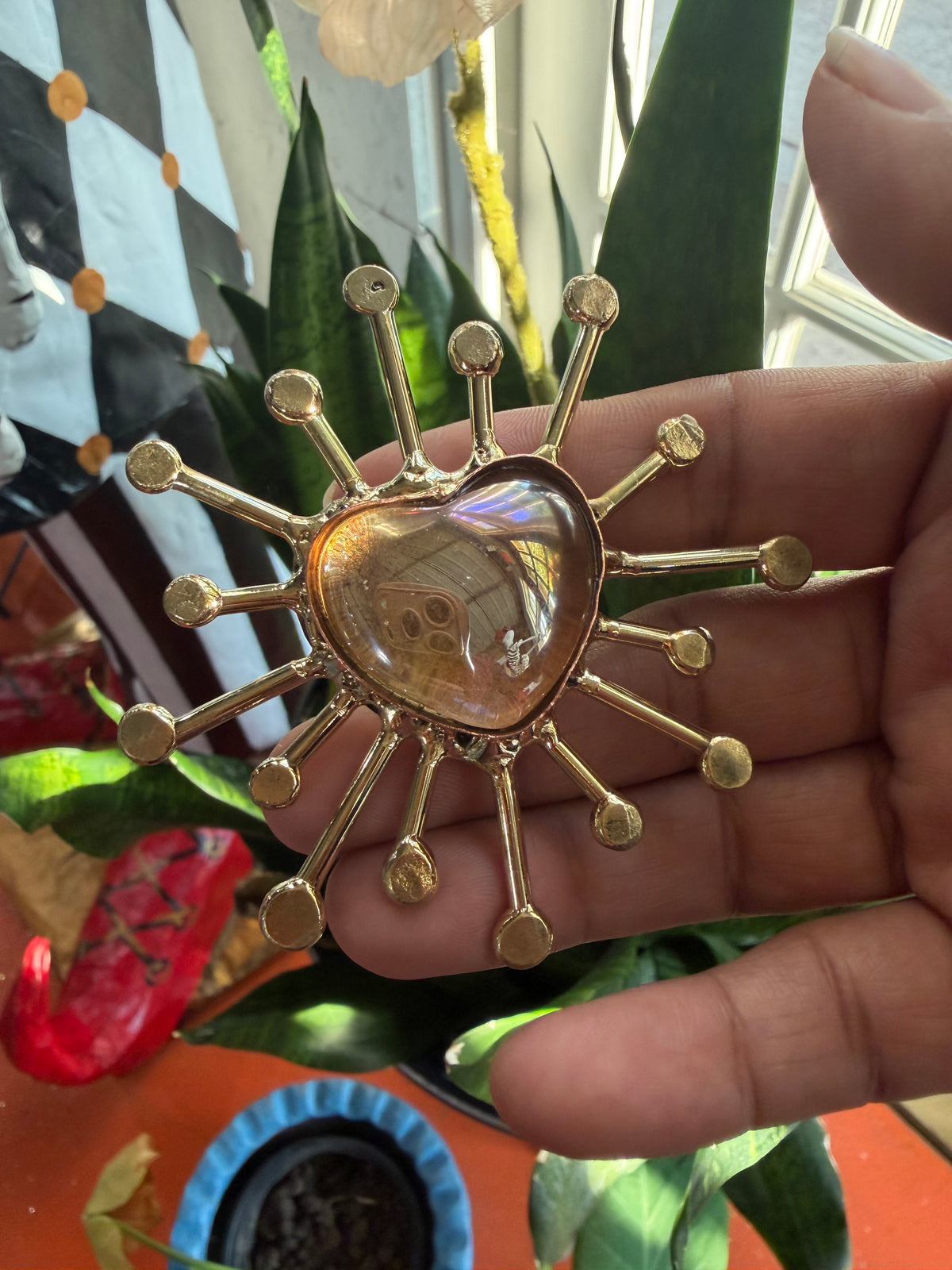 New Iridescent Corazon Sunburst Ring