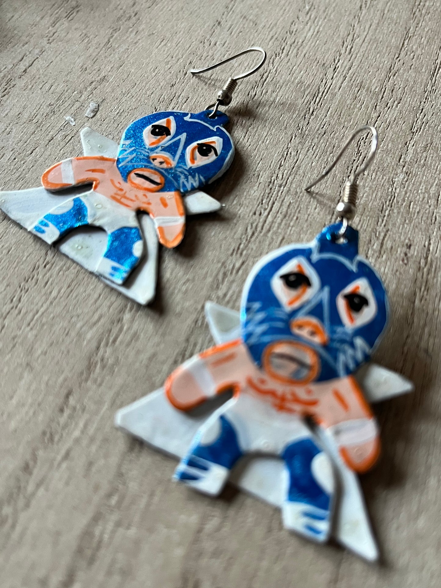 Lucha Libre Luchador Tin Earrings