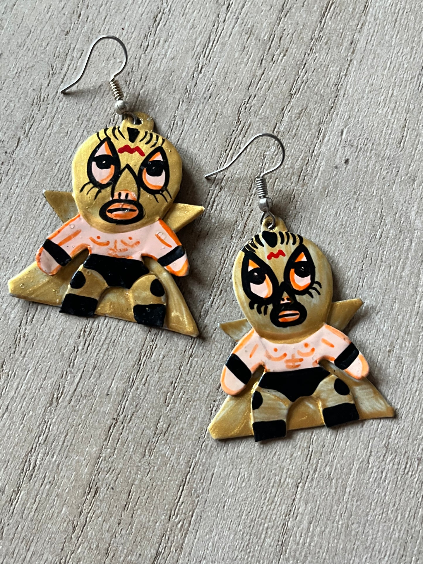 Lucha Libre Luchador Tin Earrings