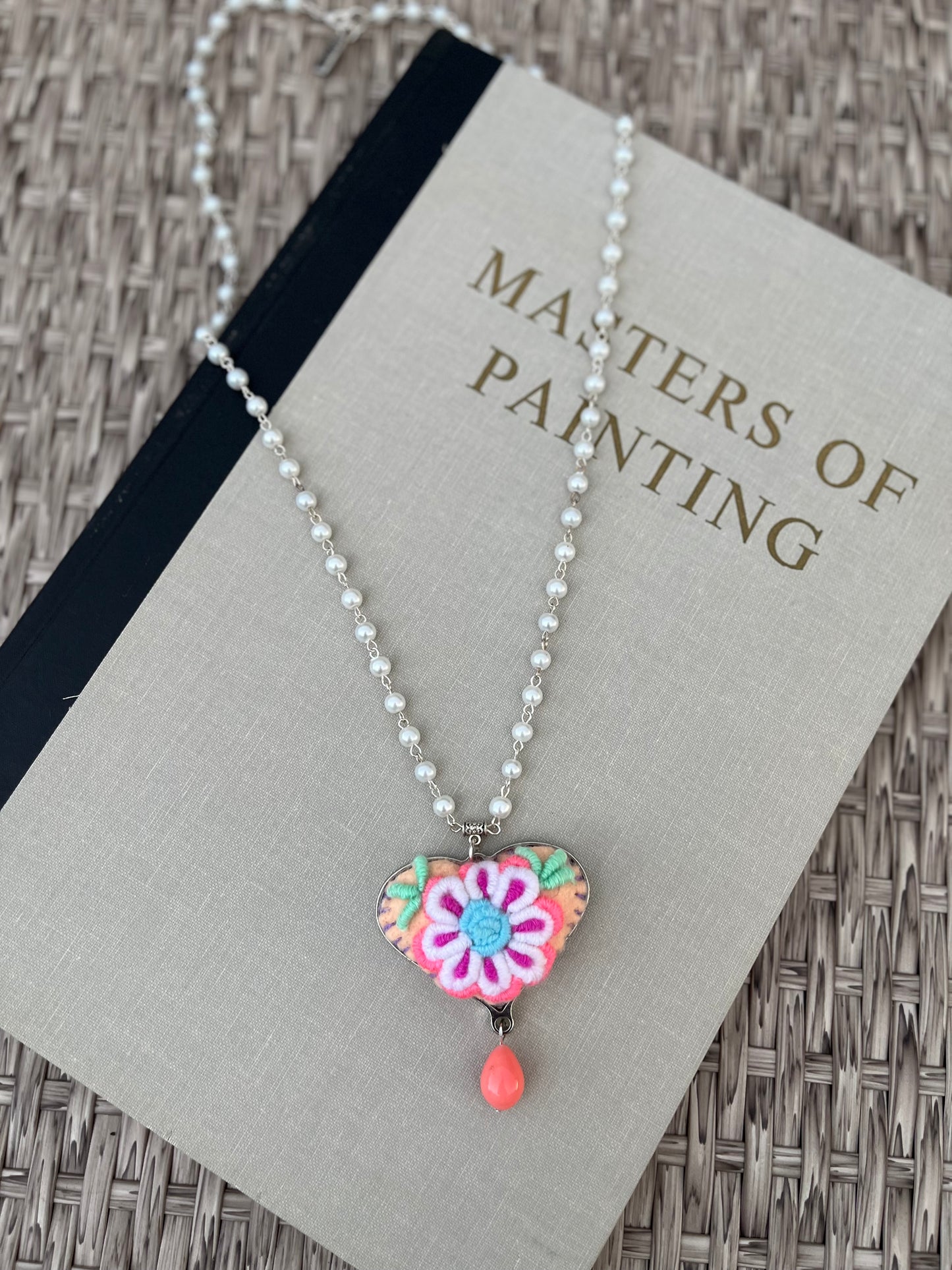 Handcrafted Floral Embroidered Necklace