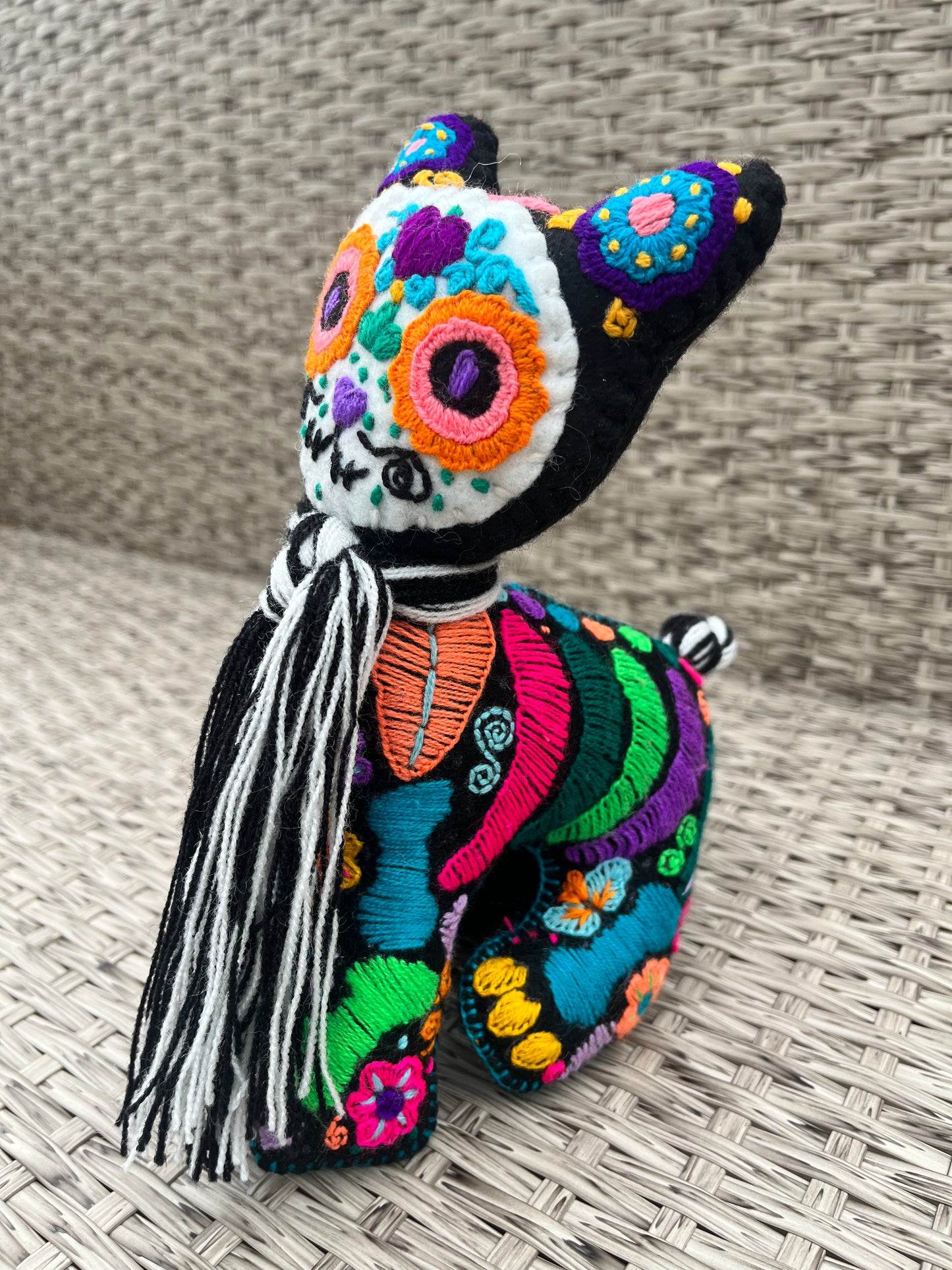 Day of the Dead Embroidered Cat Plushie