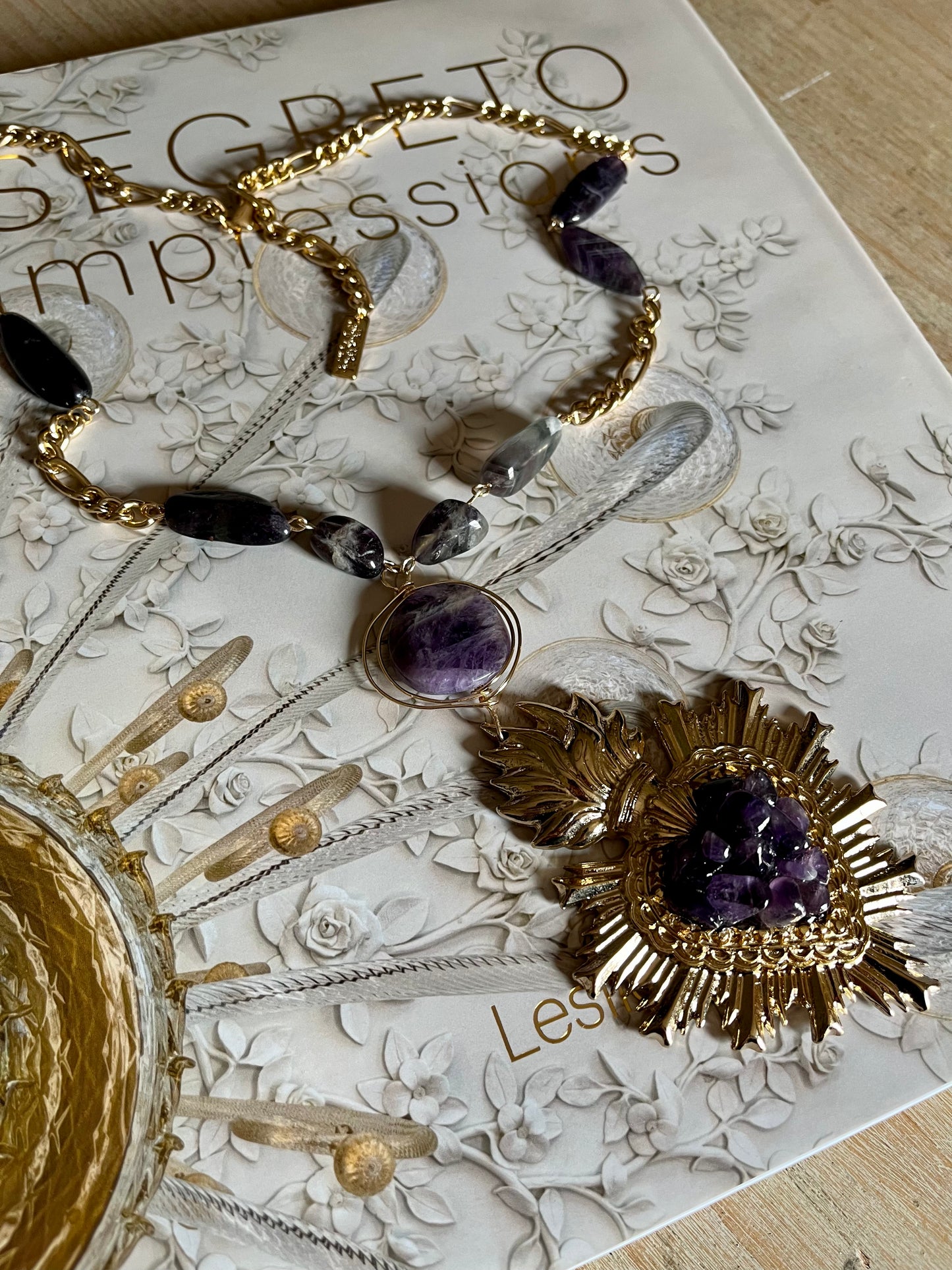 Amethyst Sacred Heart Necklace