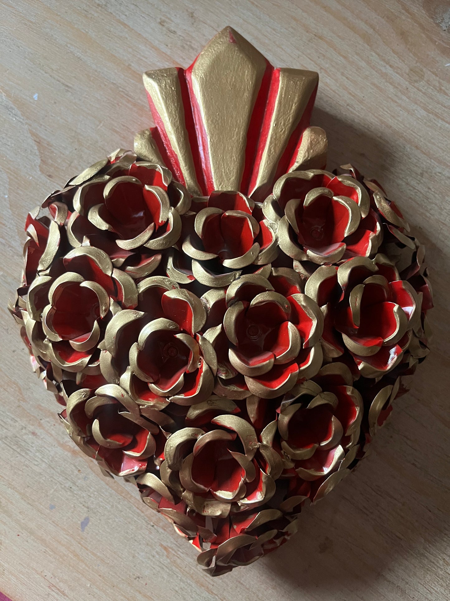 Metal & Wood Rose Heart (Pre-Order)