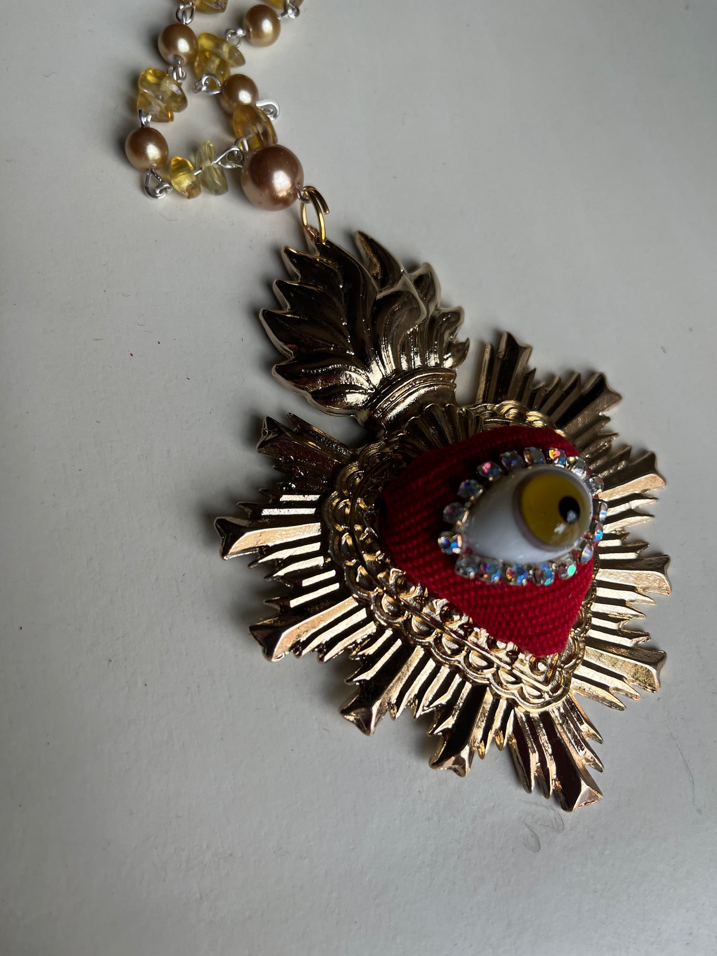 Ojo Sagrado Flame Heart Necklace