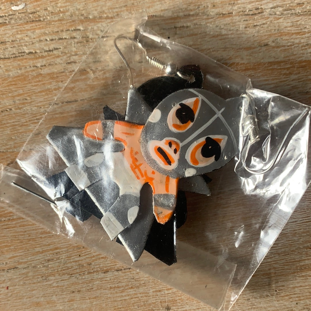 Lucha Libre Luchador Tin Earrings