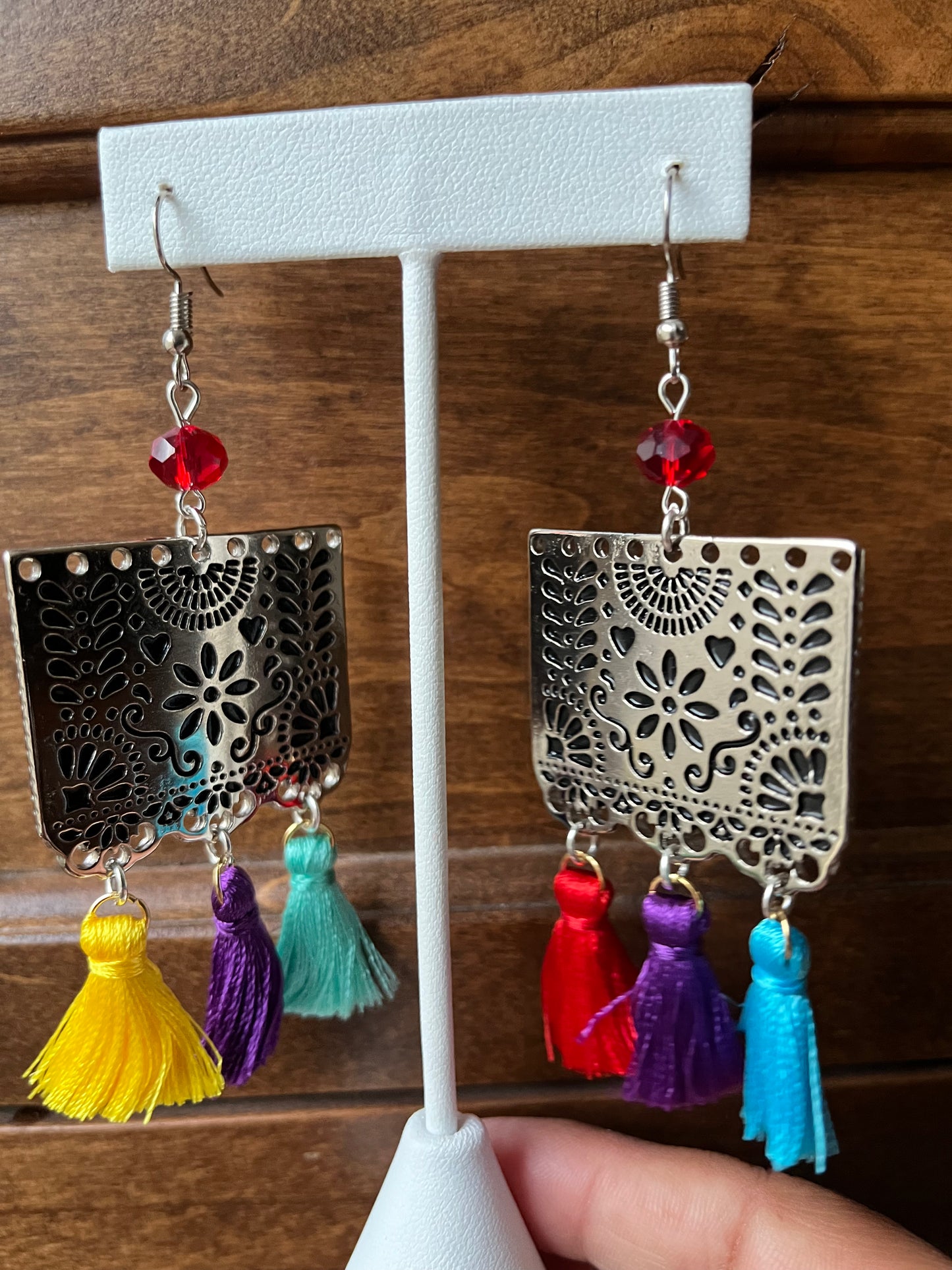 Papel Picado Metal tassel Earrings