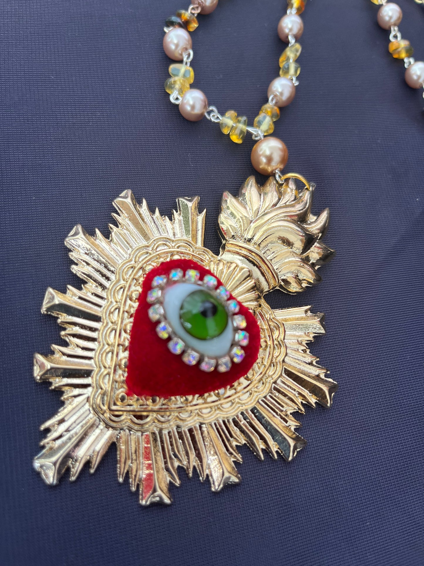 Ojo Sagrado Flame Heart Necklace