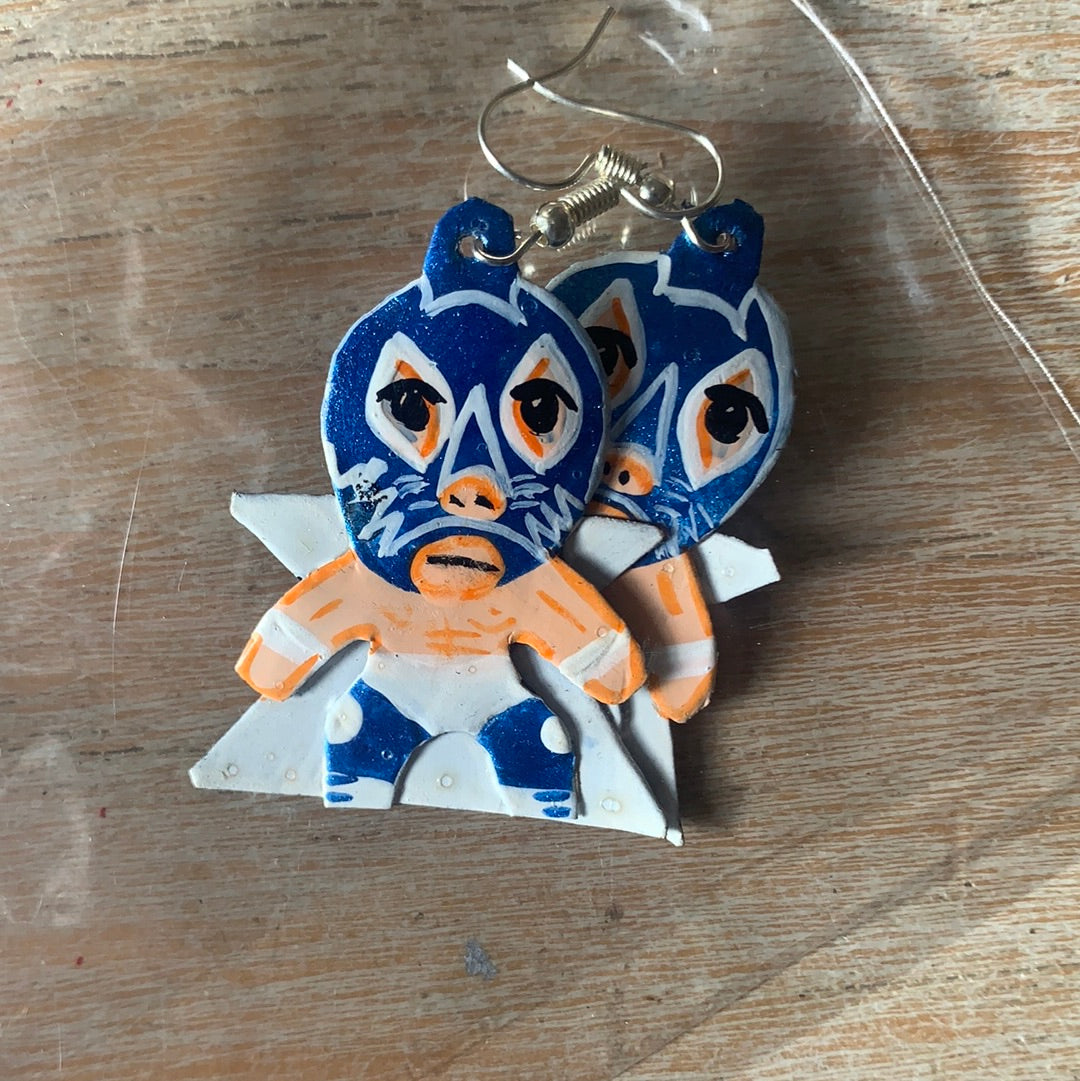 Lucha Libre Luchador Tin Earrings