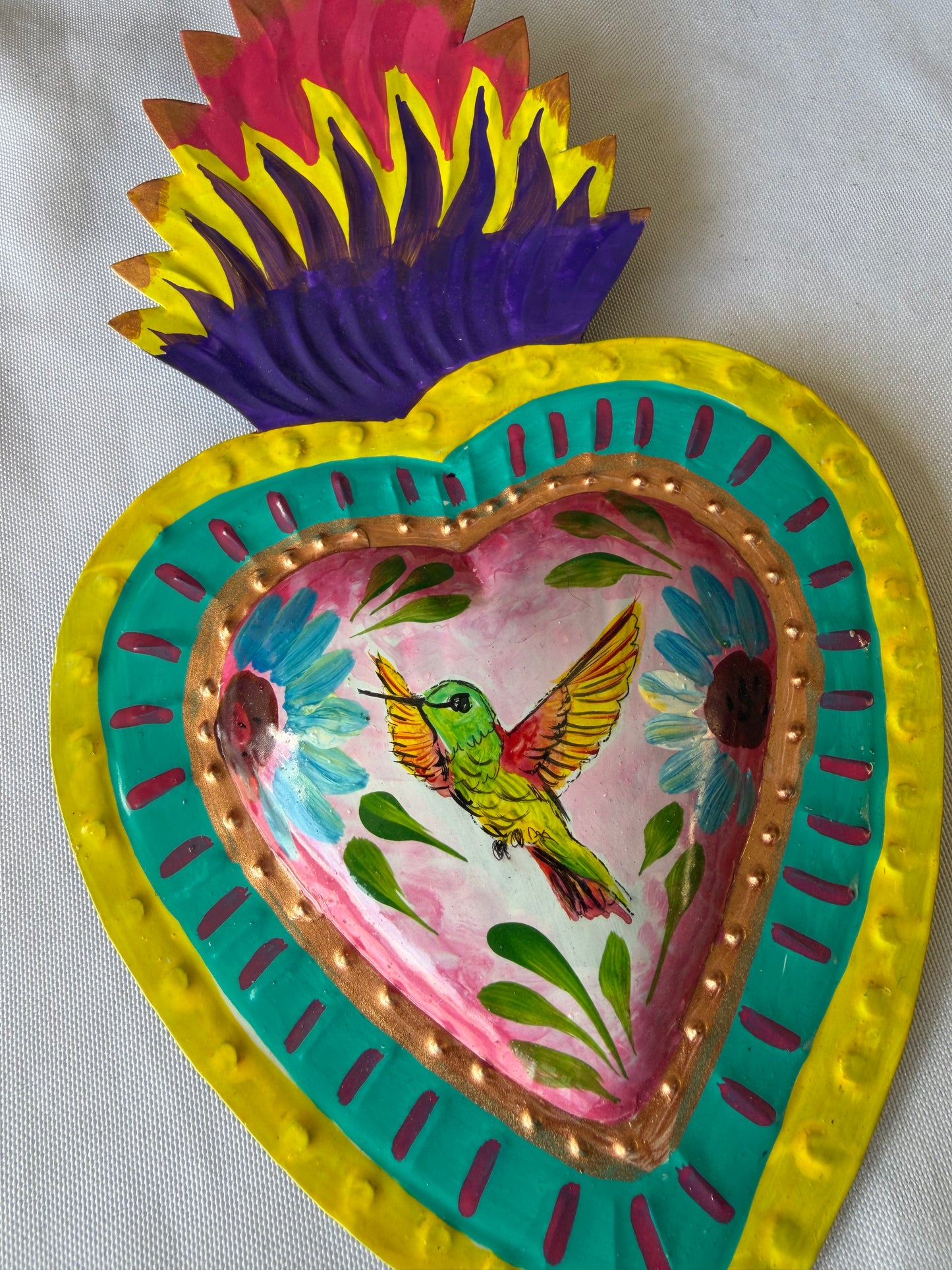Colibri Hummingbird Metal Heart