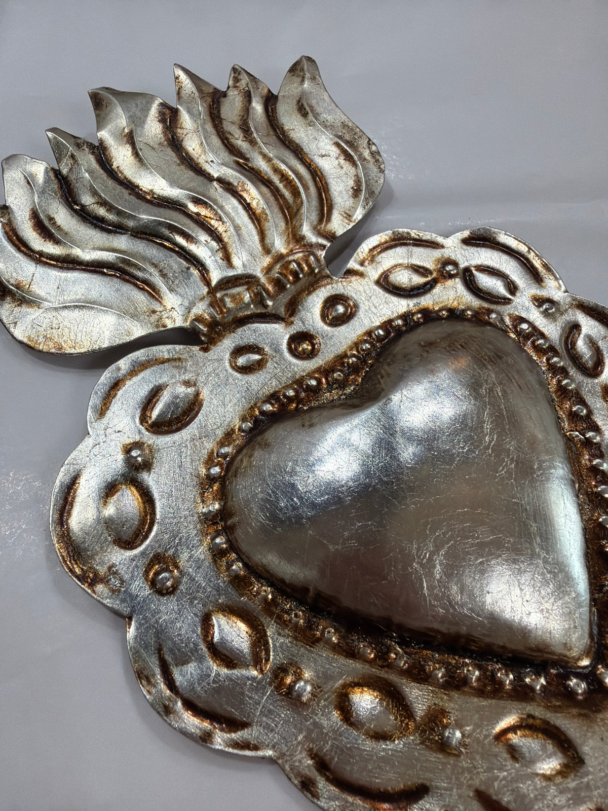 New Sacred Heart Antique Silver