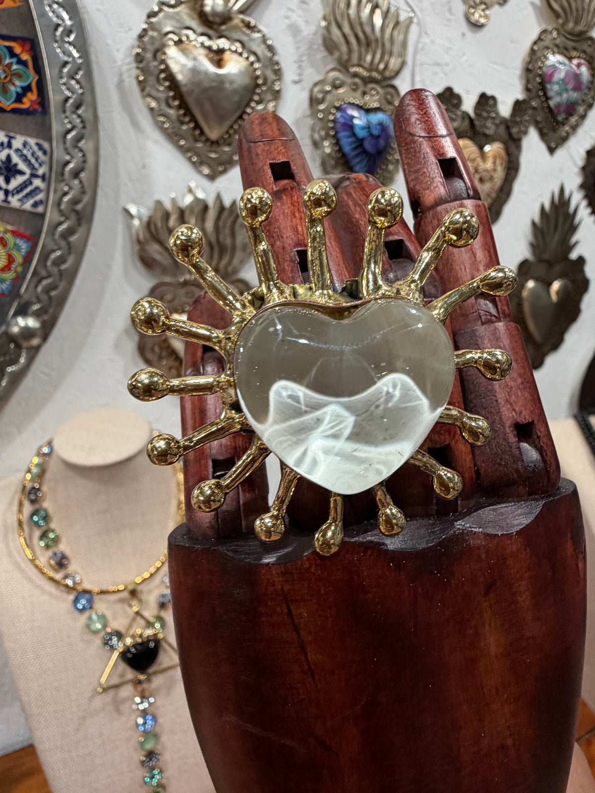 New White Sacred Heart Ring