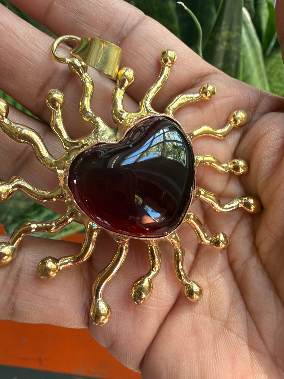 New Sunburst Sacred Heart Pendents