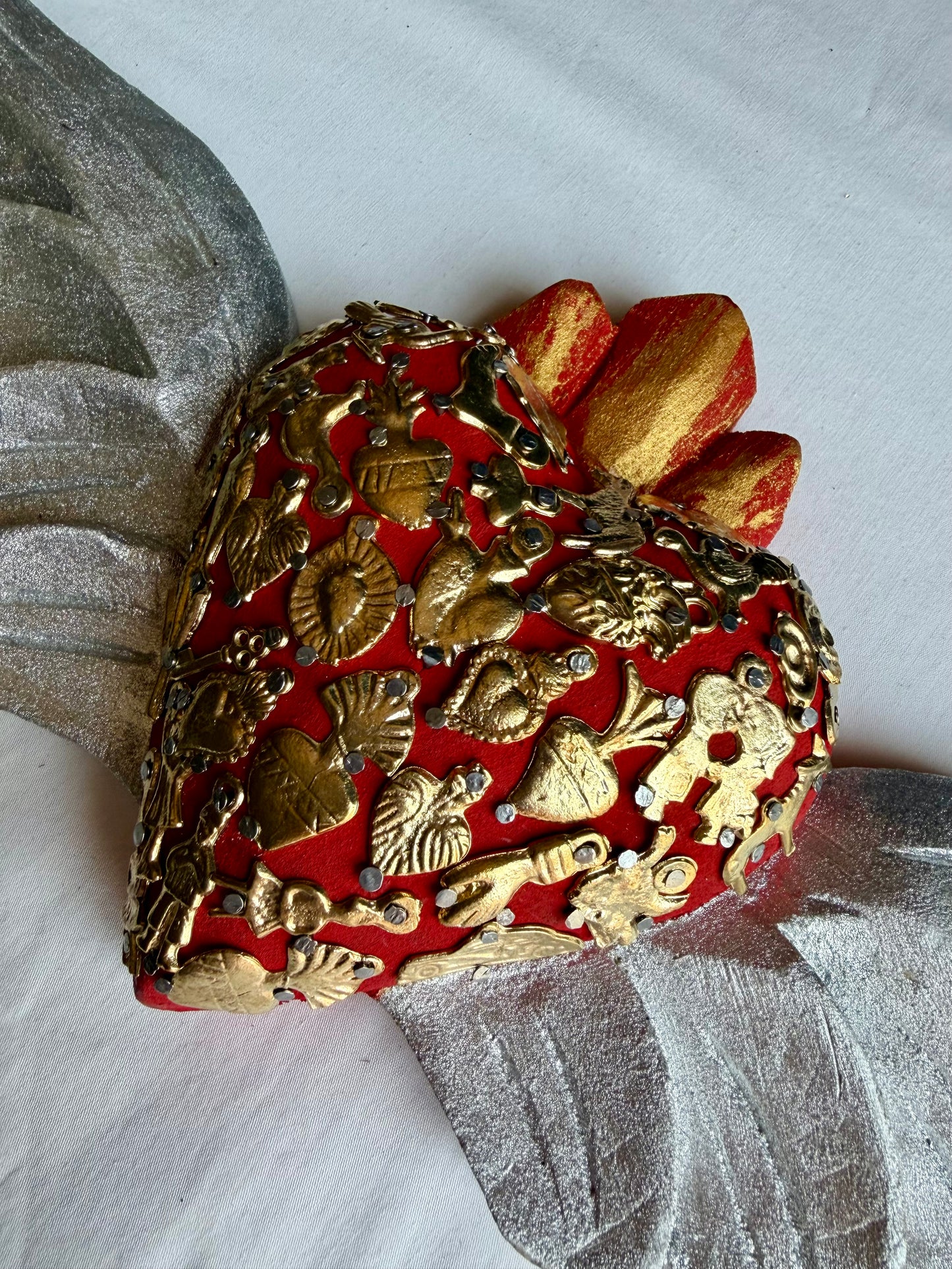 Handcrafted Milagro Sacred Heart Wings Wall Art