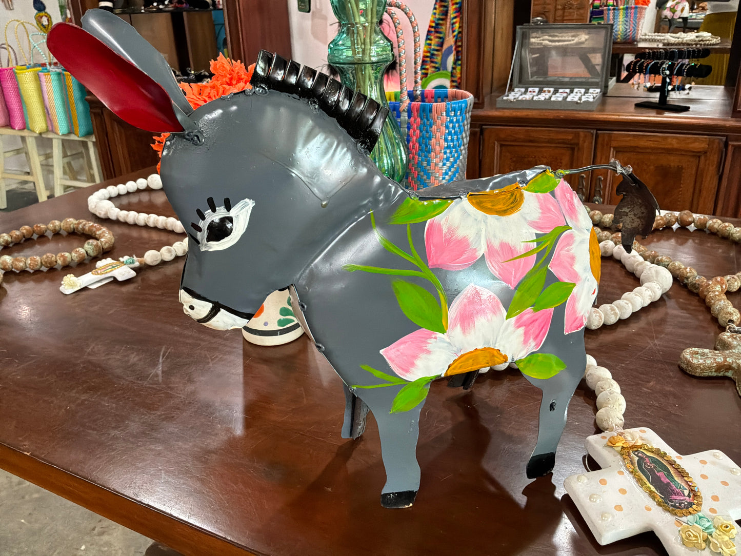 Metal Donkey - Handpainted