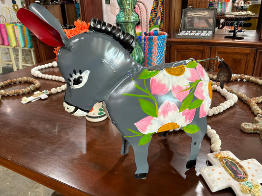 Metal Donkey - Handpainted