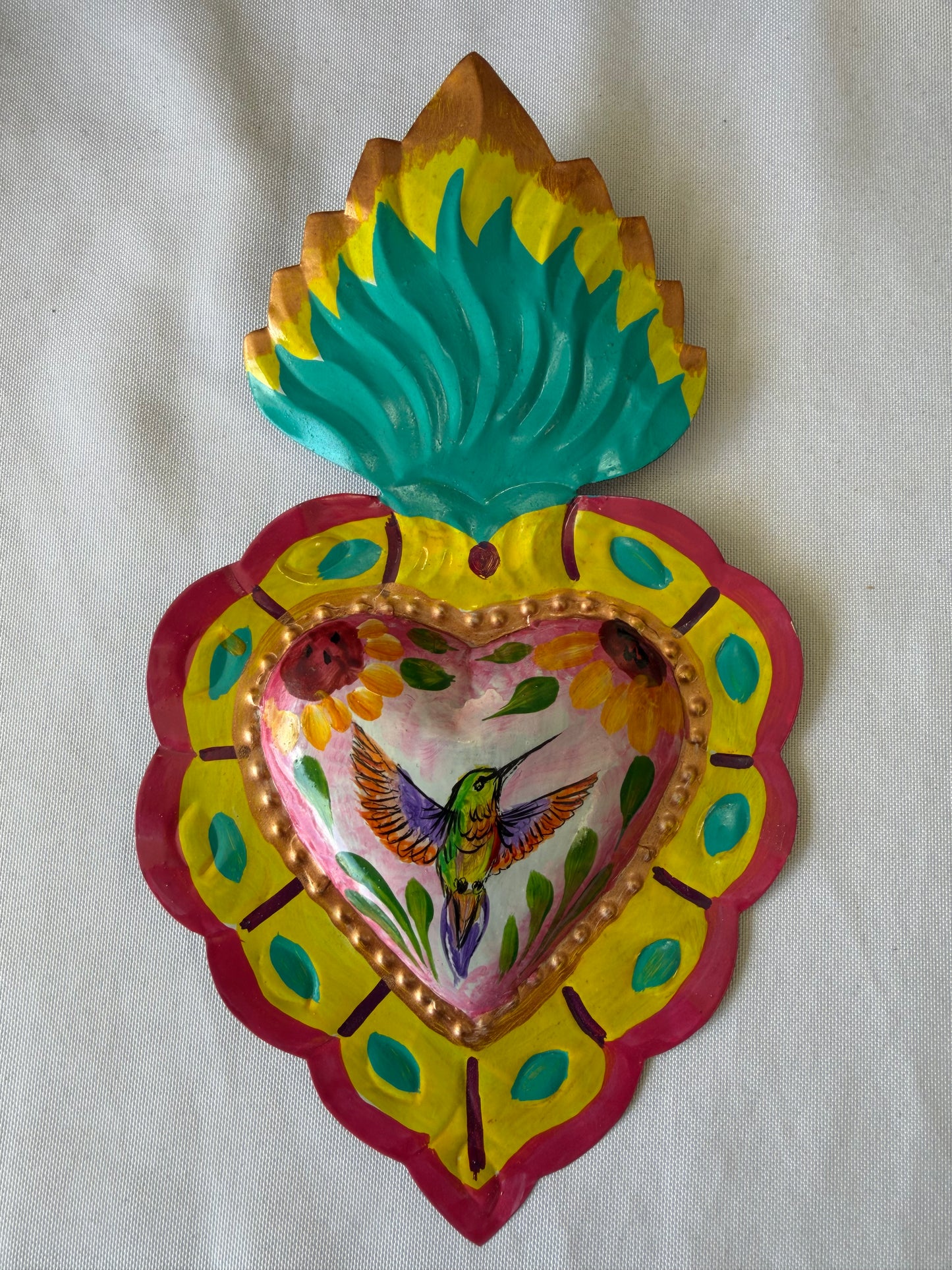 Colibri Hummingbird Metal Heart
