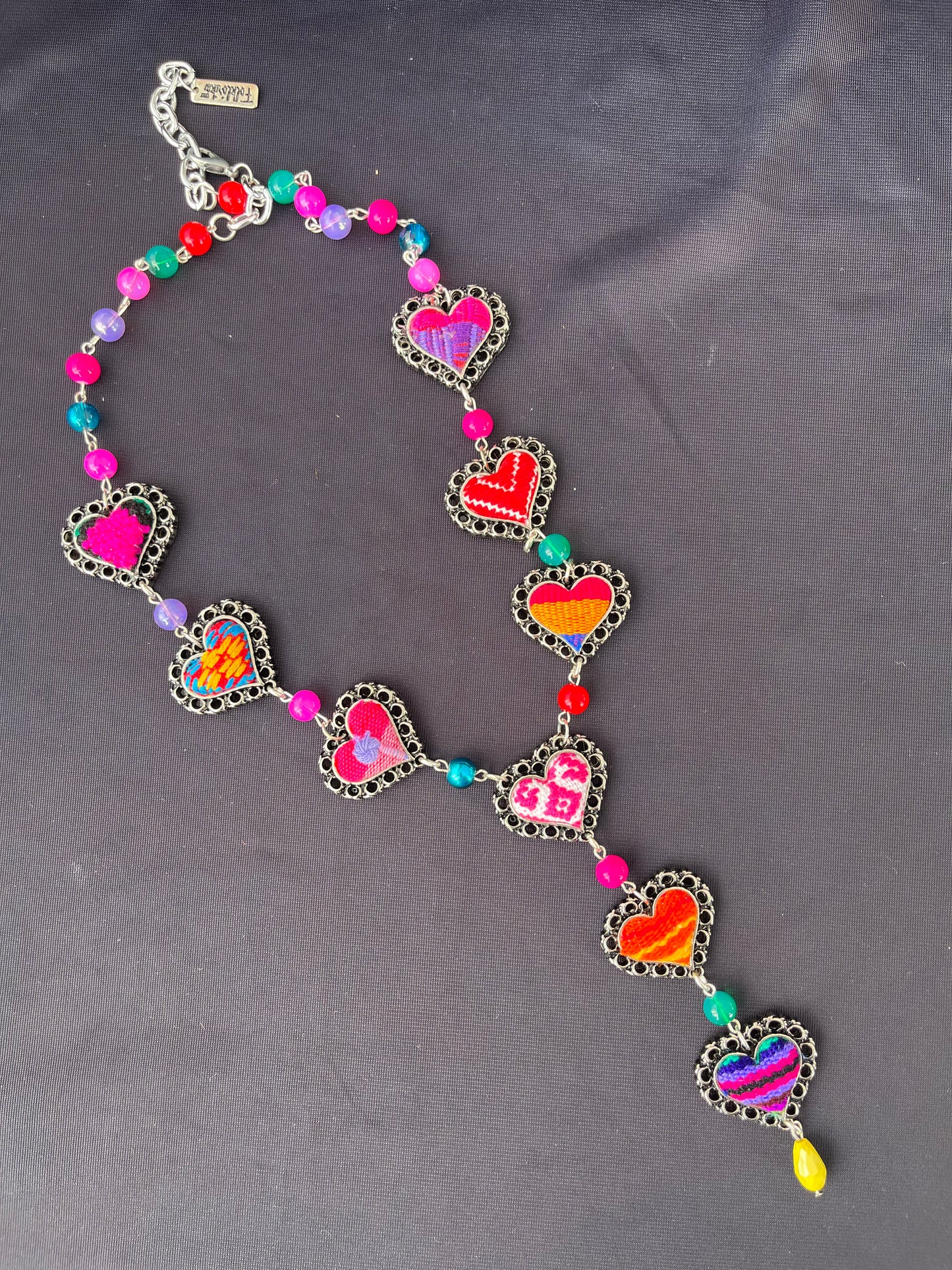 Embroidery Sacred Heart Necklace