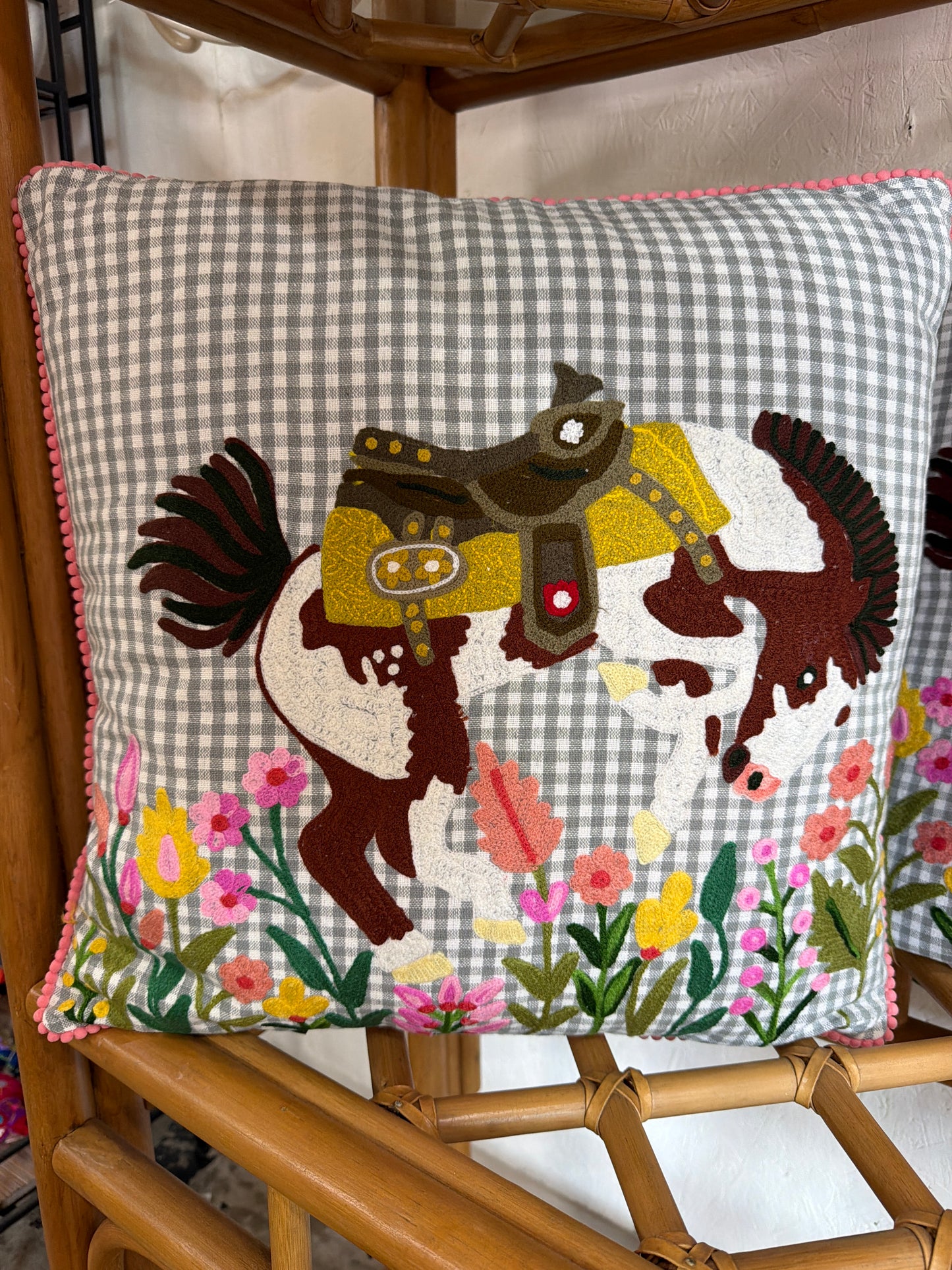 Country Embroidered Pillow