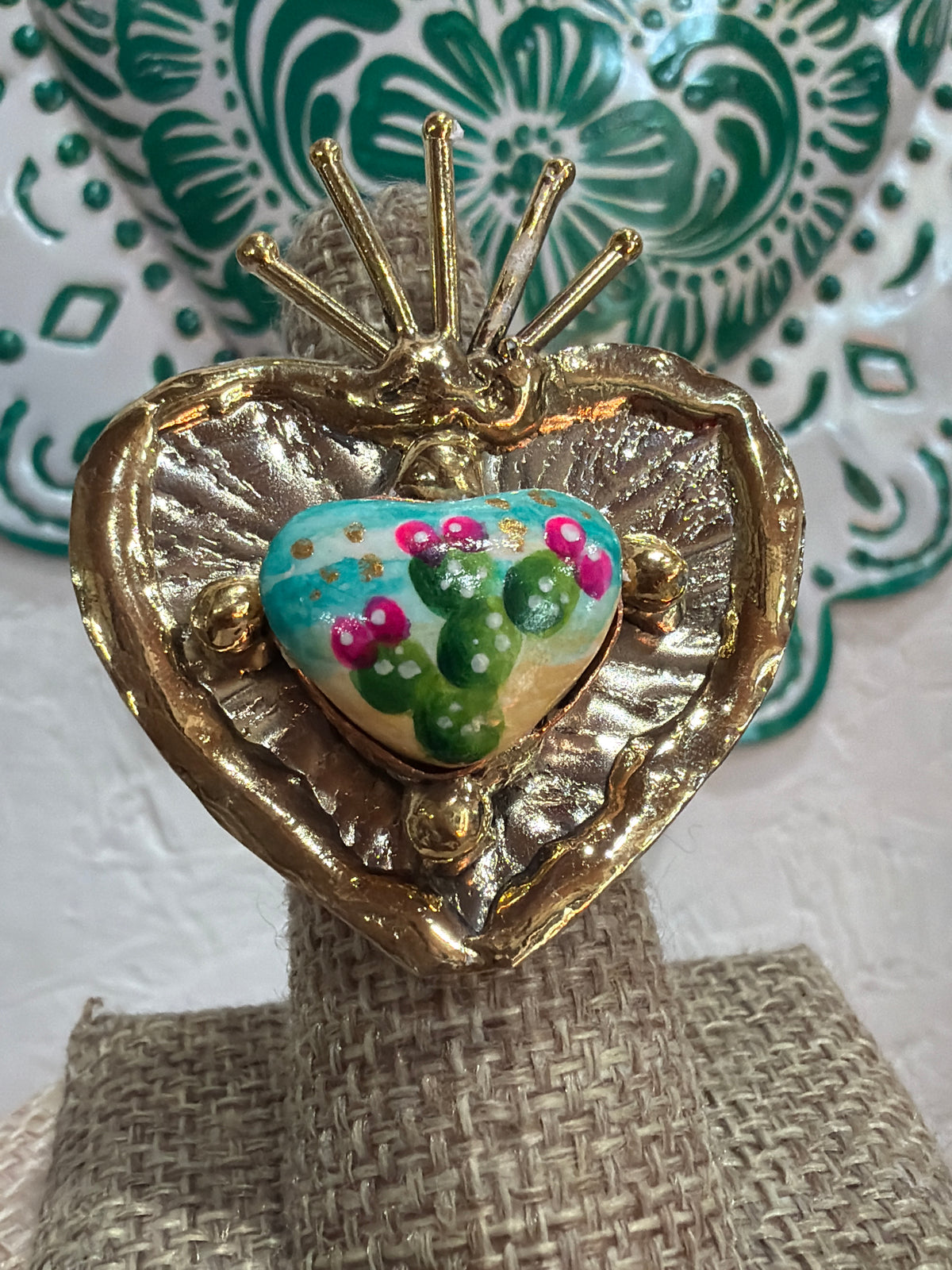 Sacred Heart Hand Painted Rings