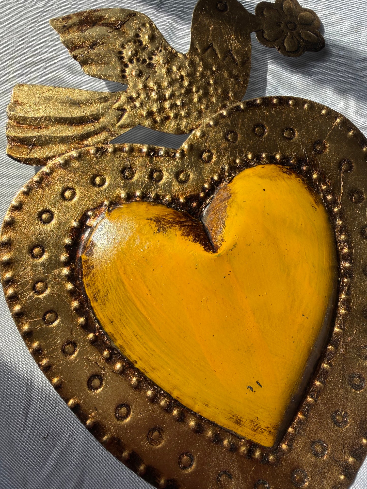 Dove Gold Silver Leaf Sacred Heart