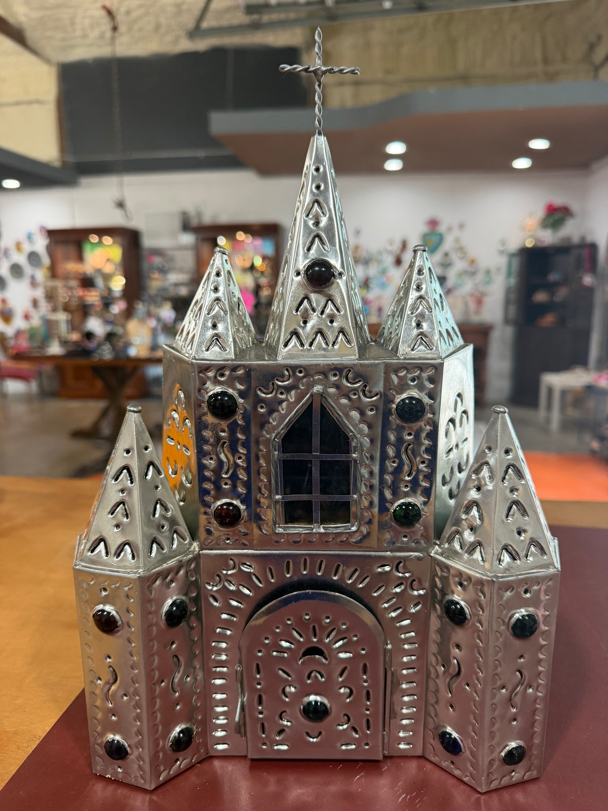Metal Tin Church Votive Holder - Mexico