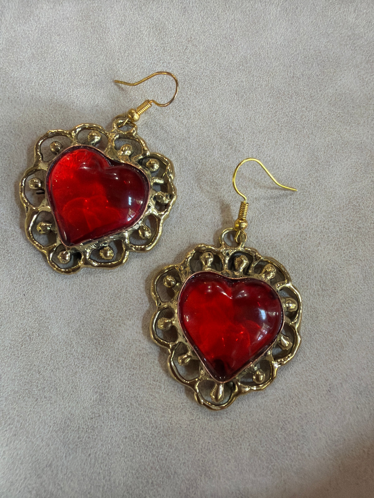 Alpaca Sacred Heart Earrings - Sunbursts