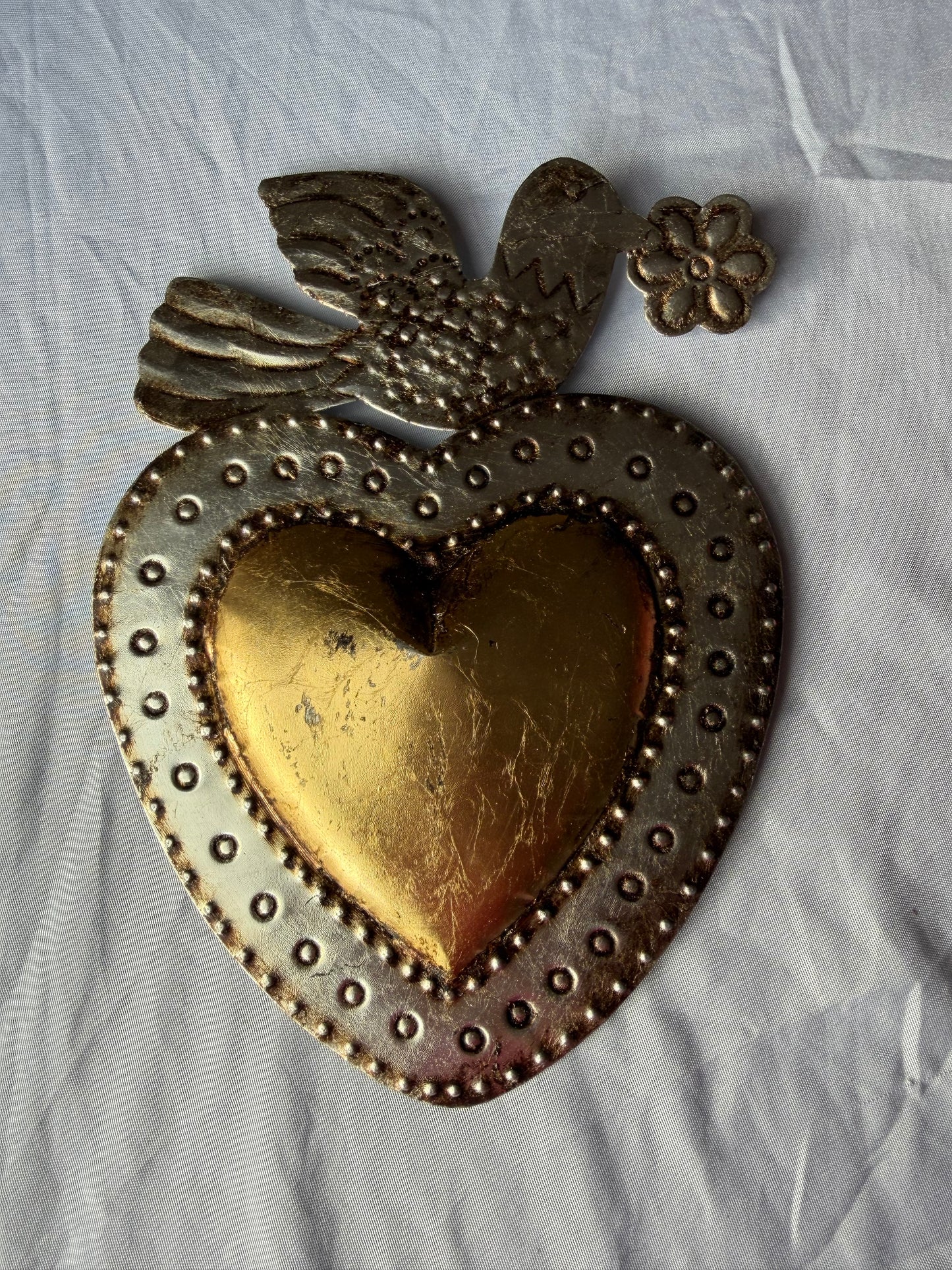 Dove Gold Silver Leaf Sacred Heart