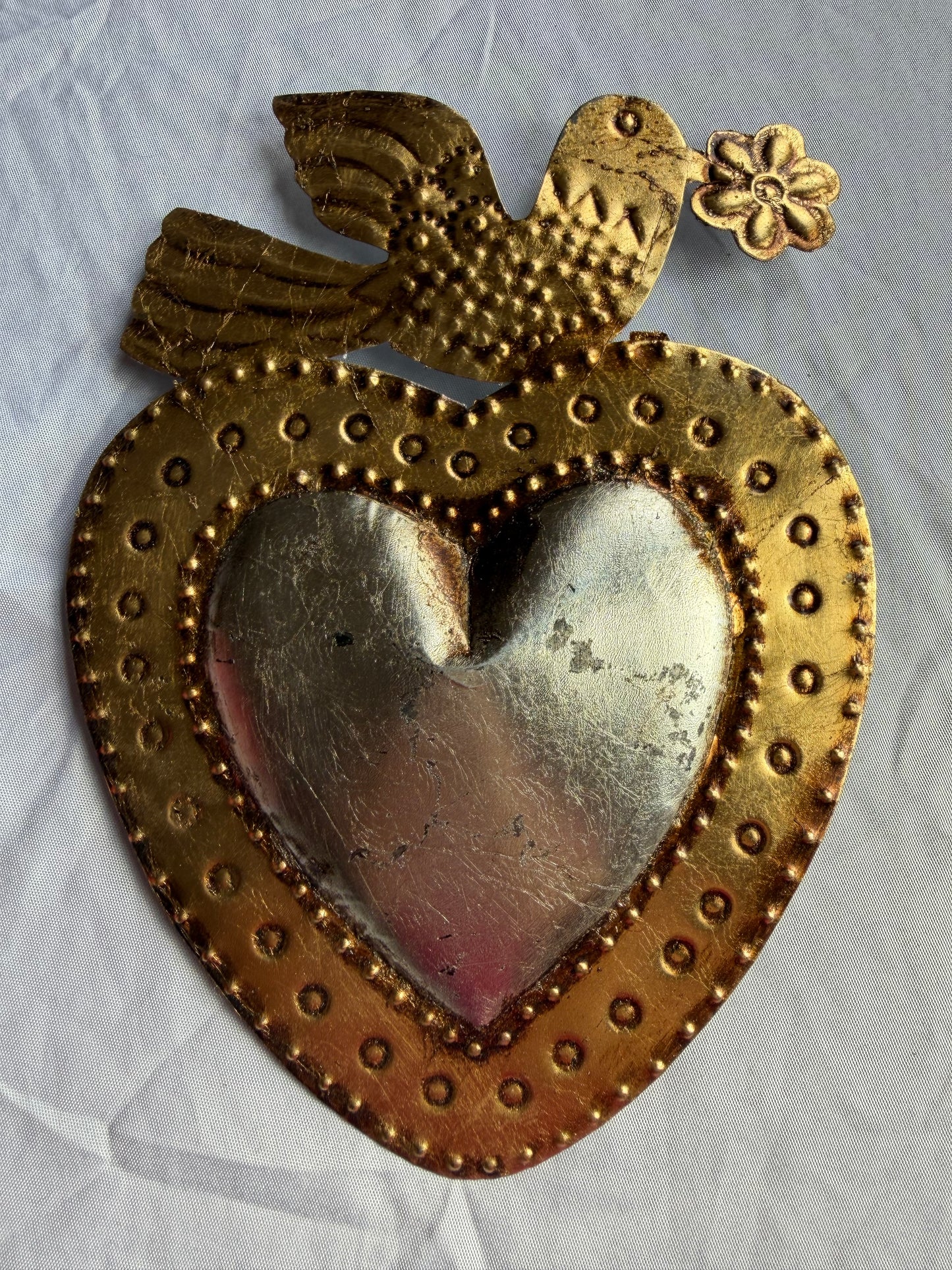 Dove Gold Silver Leaf Sacred Heart