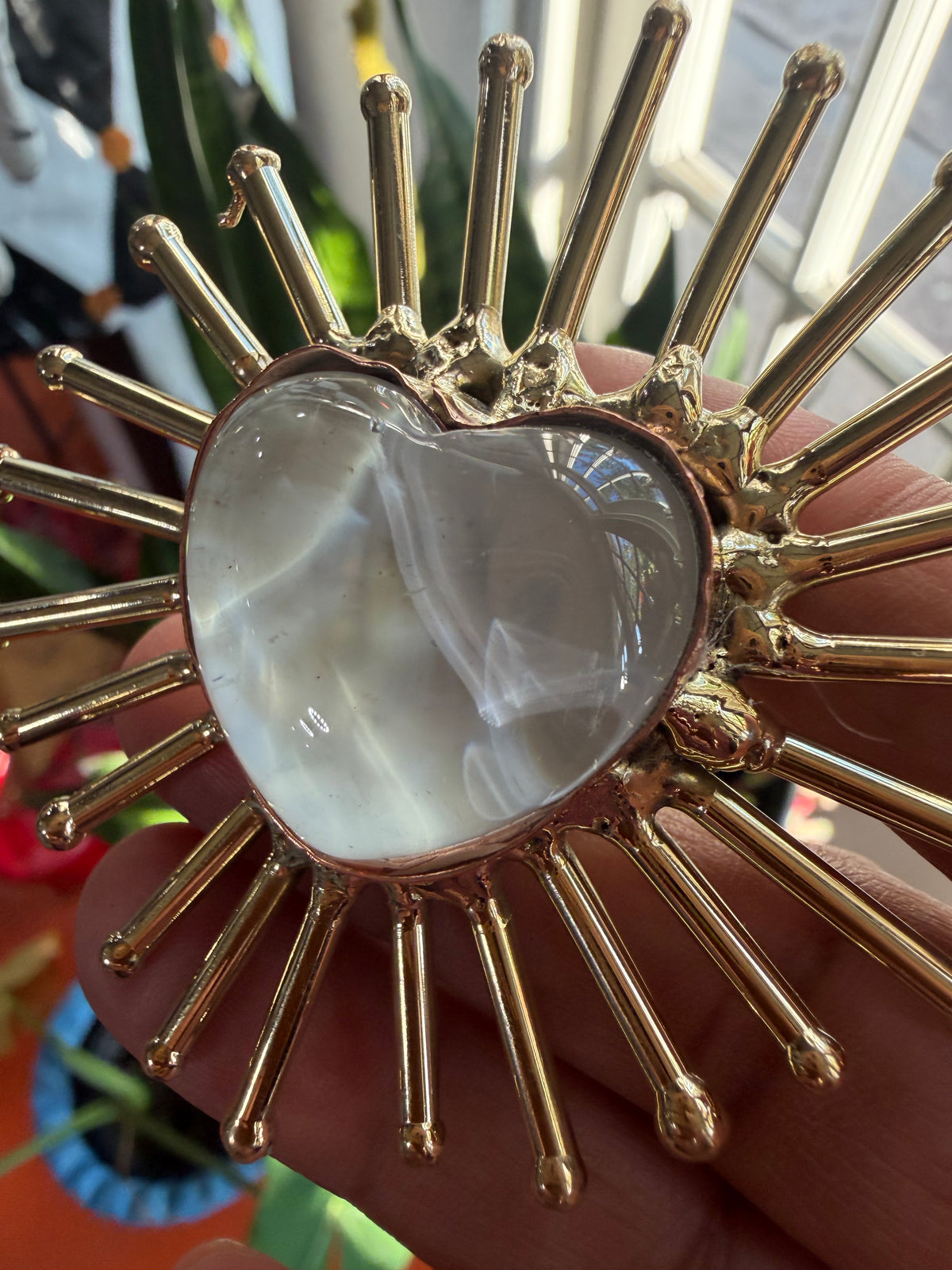New White Sunburst Ring