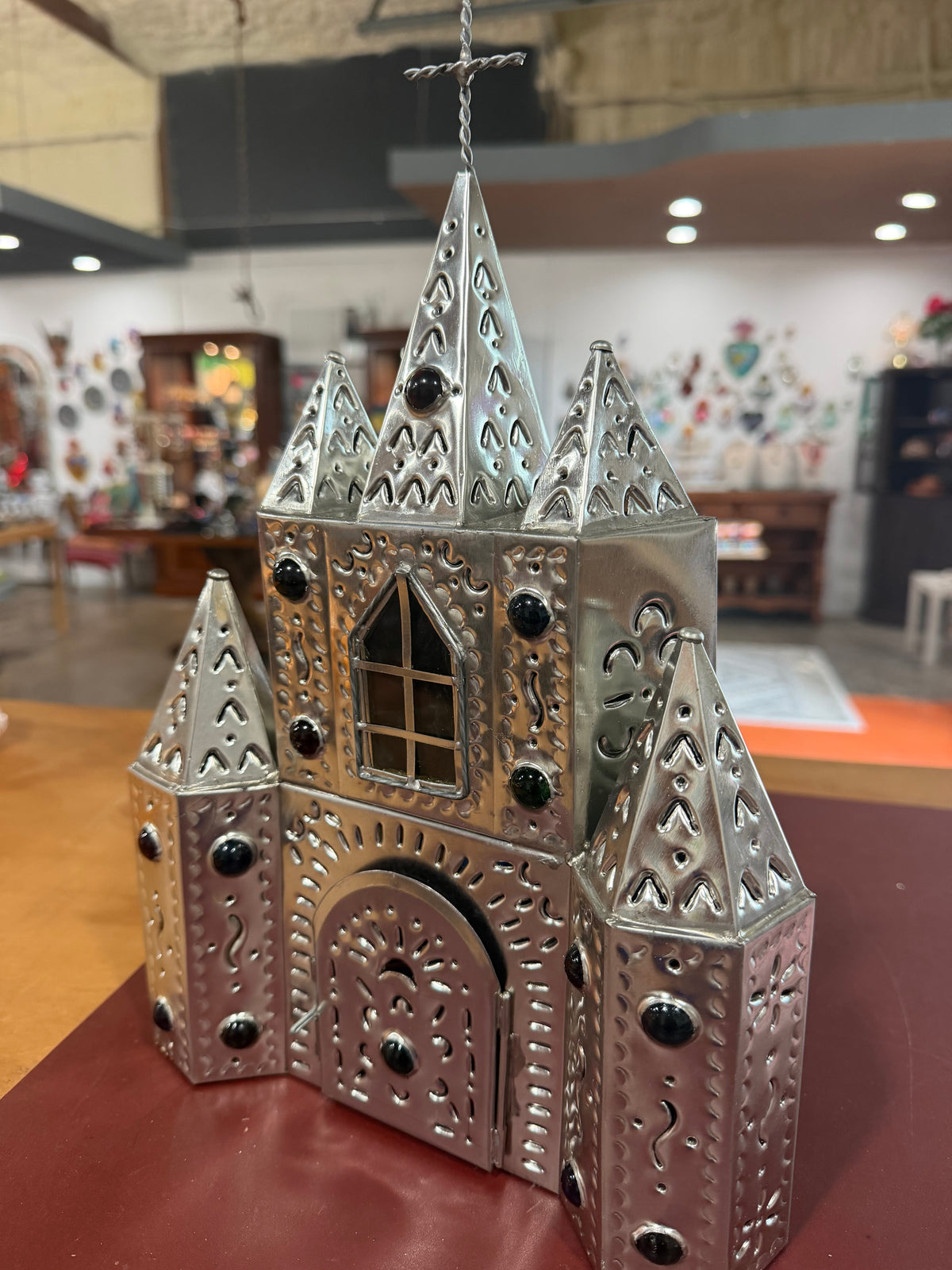 Metal Tin Church Votive Holder - Mexico