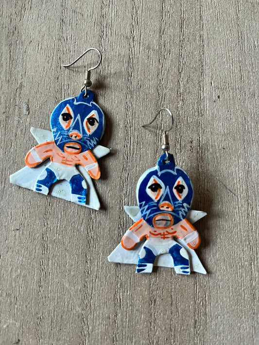 Lucha Libre Luchador Tin Earrings