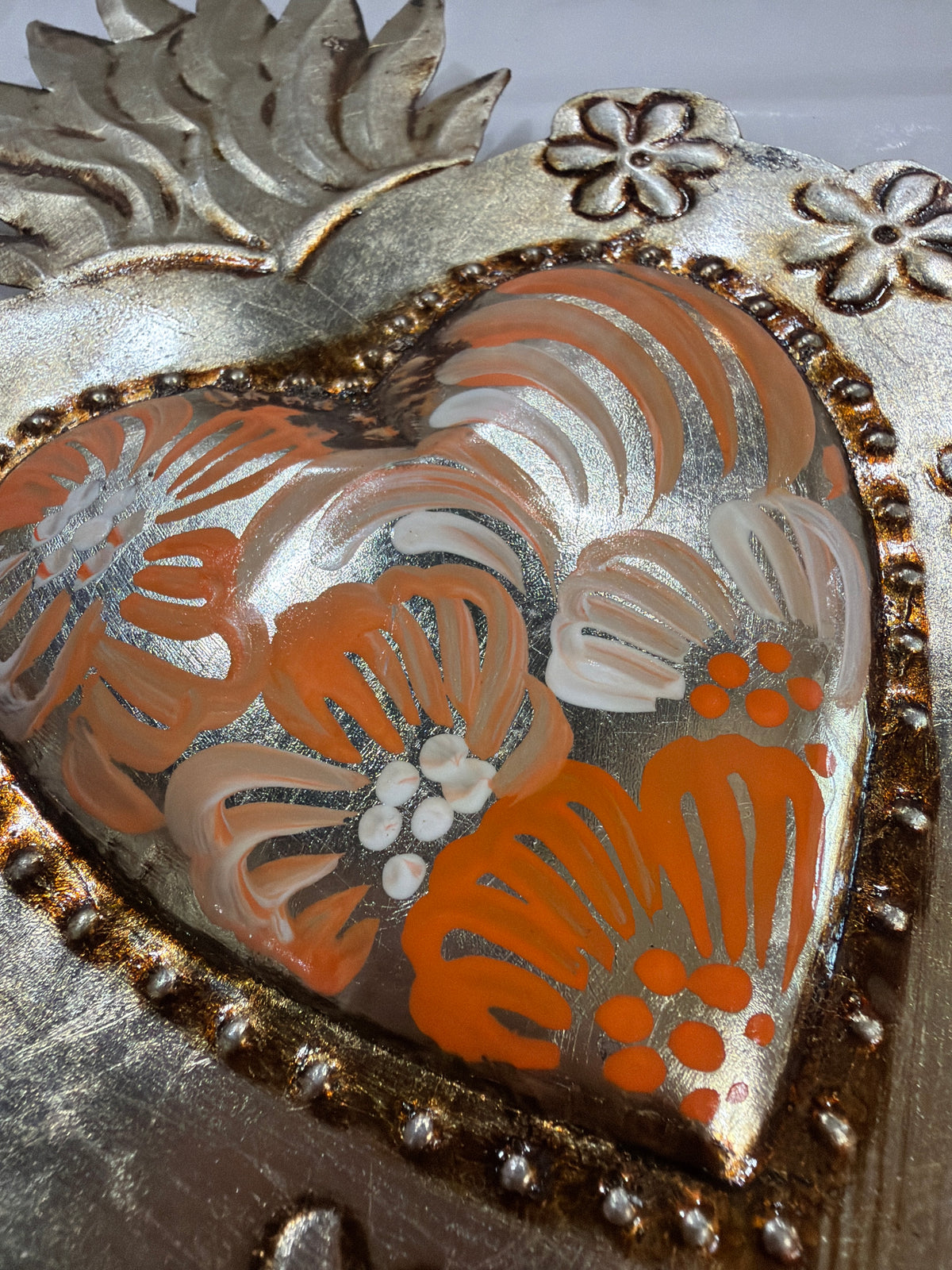 New Fall Tones Sacred Heart Antique Silver