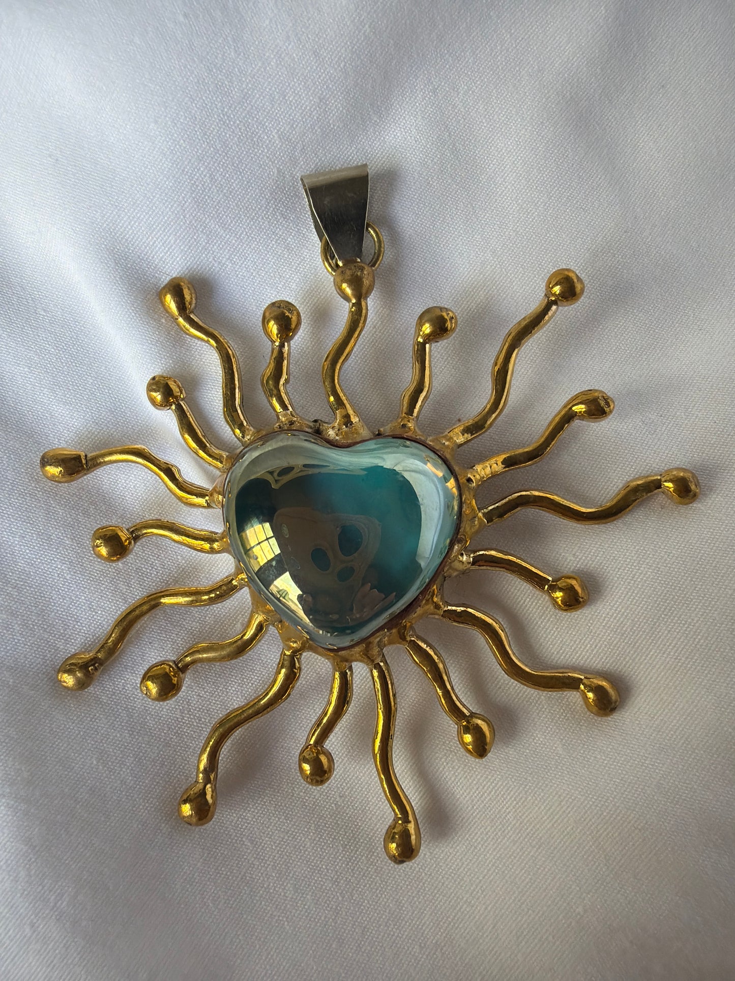 Sunburst Sacred Heart Pendent Only - Handmade