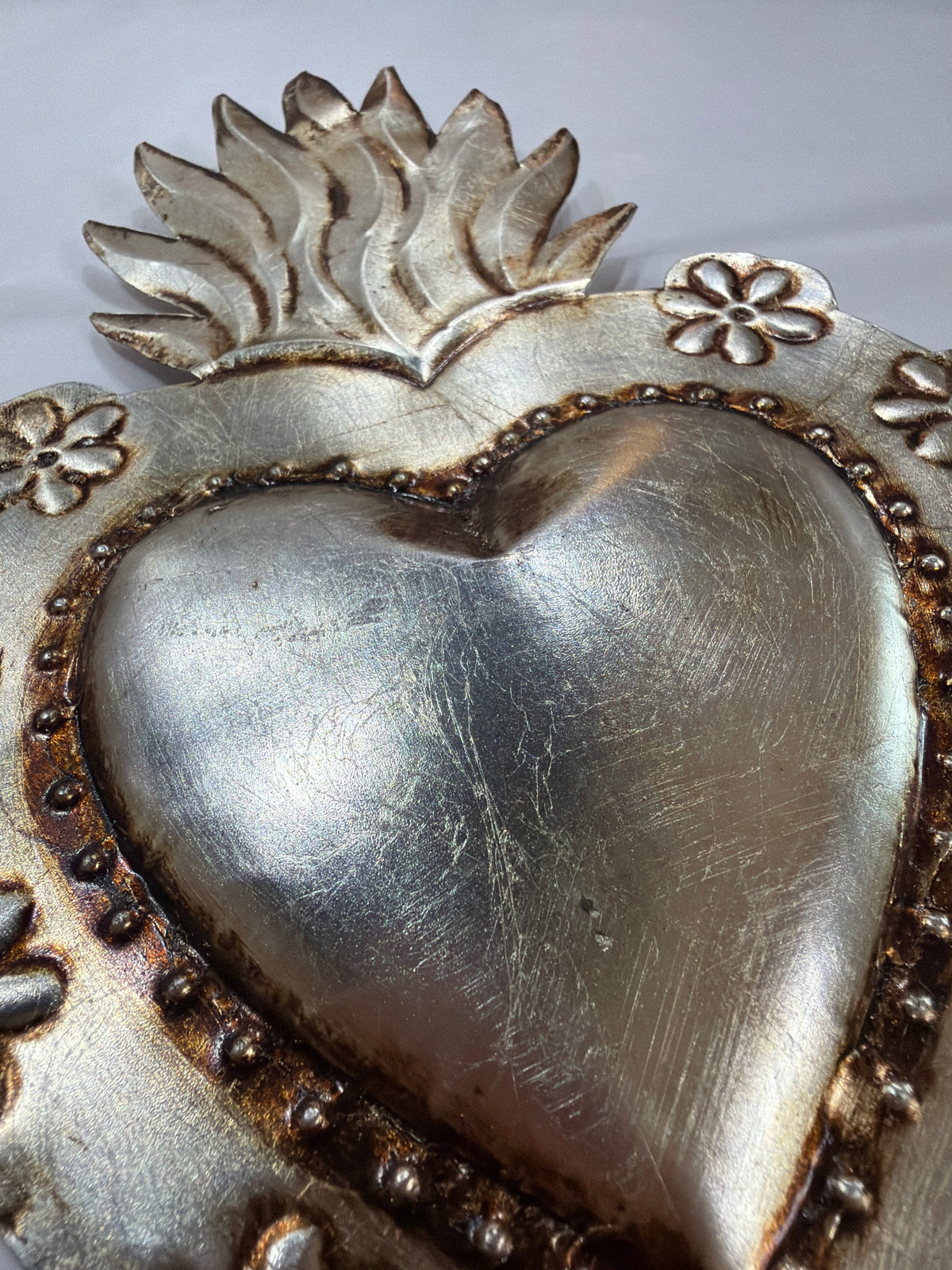 New Sacred Heart Antique Silver