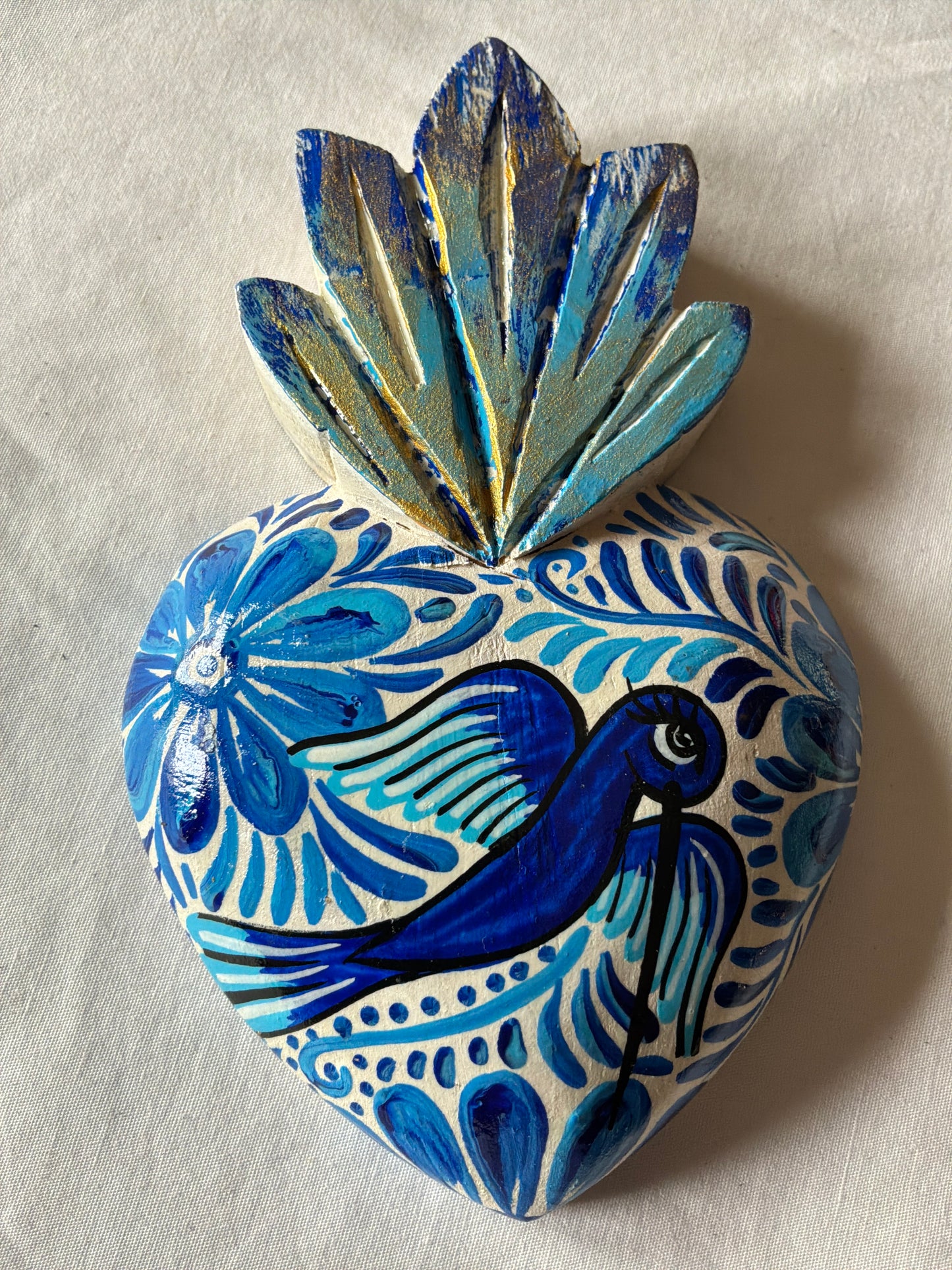 Hand Painted Wood Heart #1