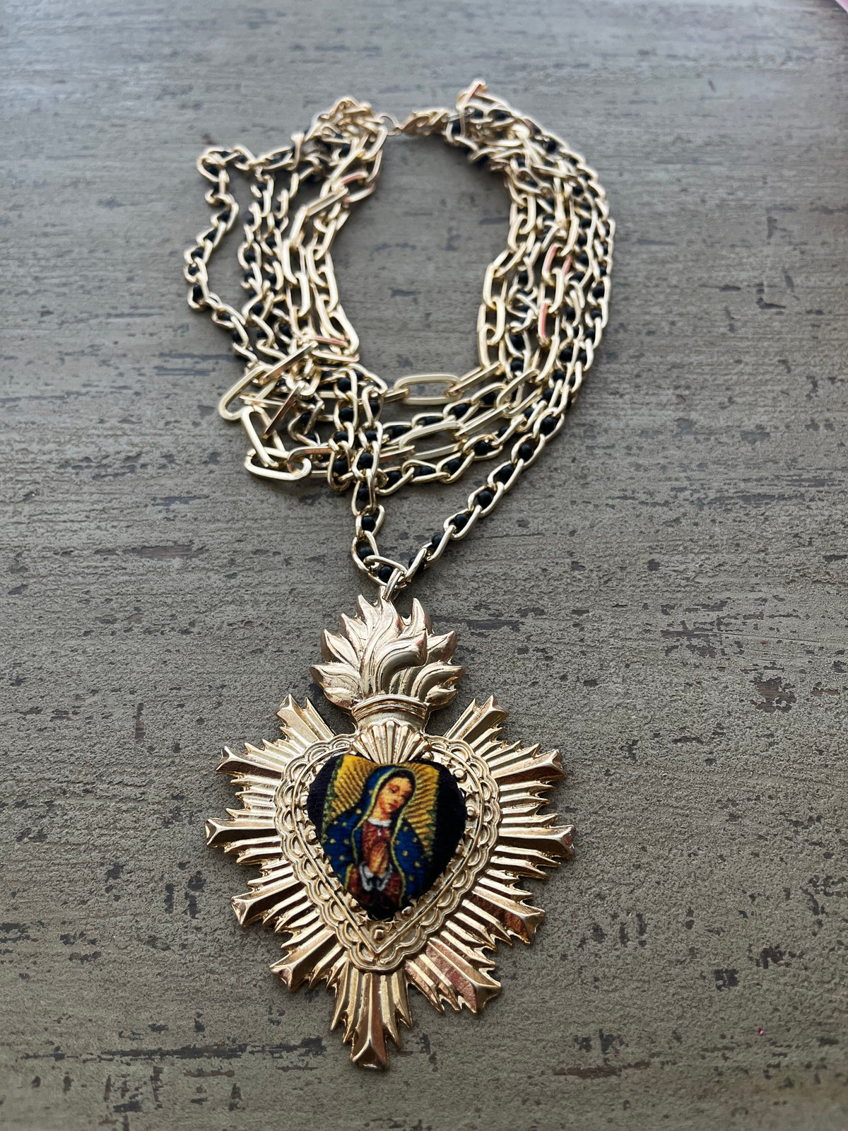 Preorder - La Virgen de Guadalupe Gold Plated Multi-Layer Necklace