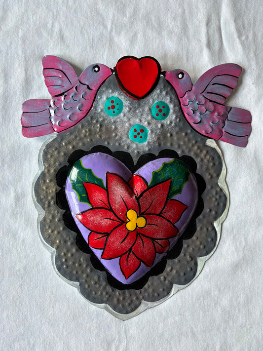 Doble Paloma Hand Painted Heart