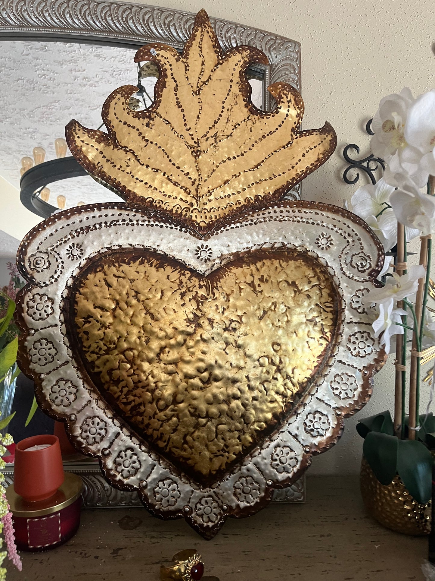 Large Tin Sacred Heart