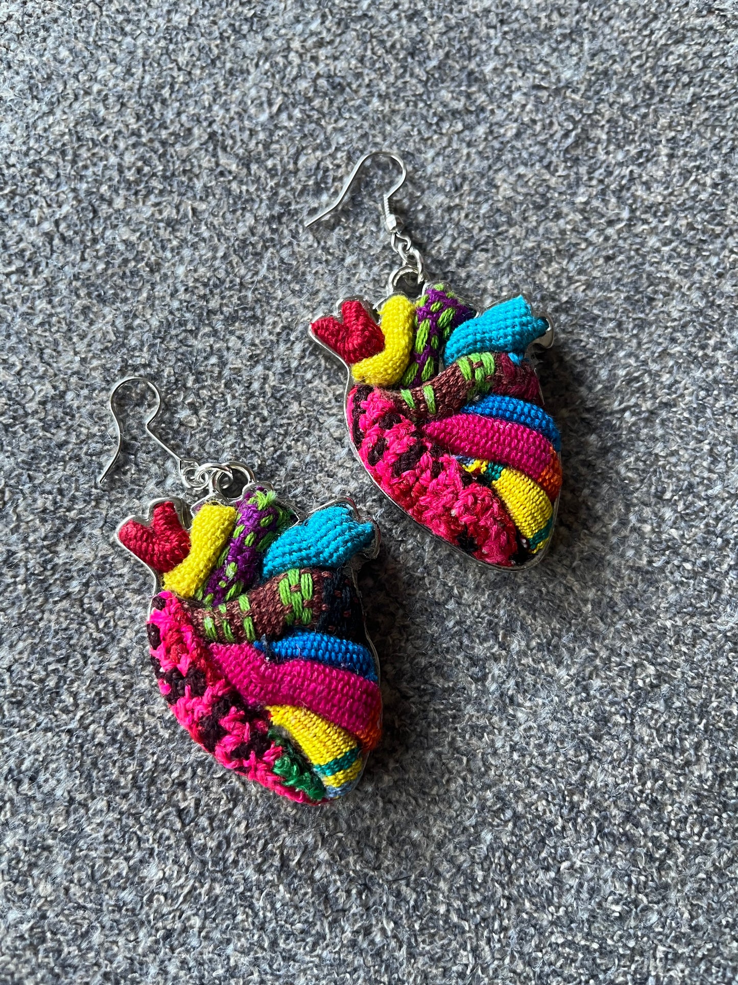 Sagrado Corazón Embroidery Anatomical Earrings