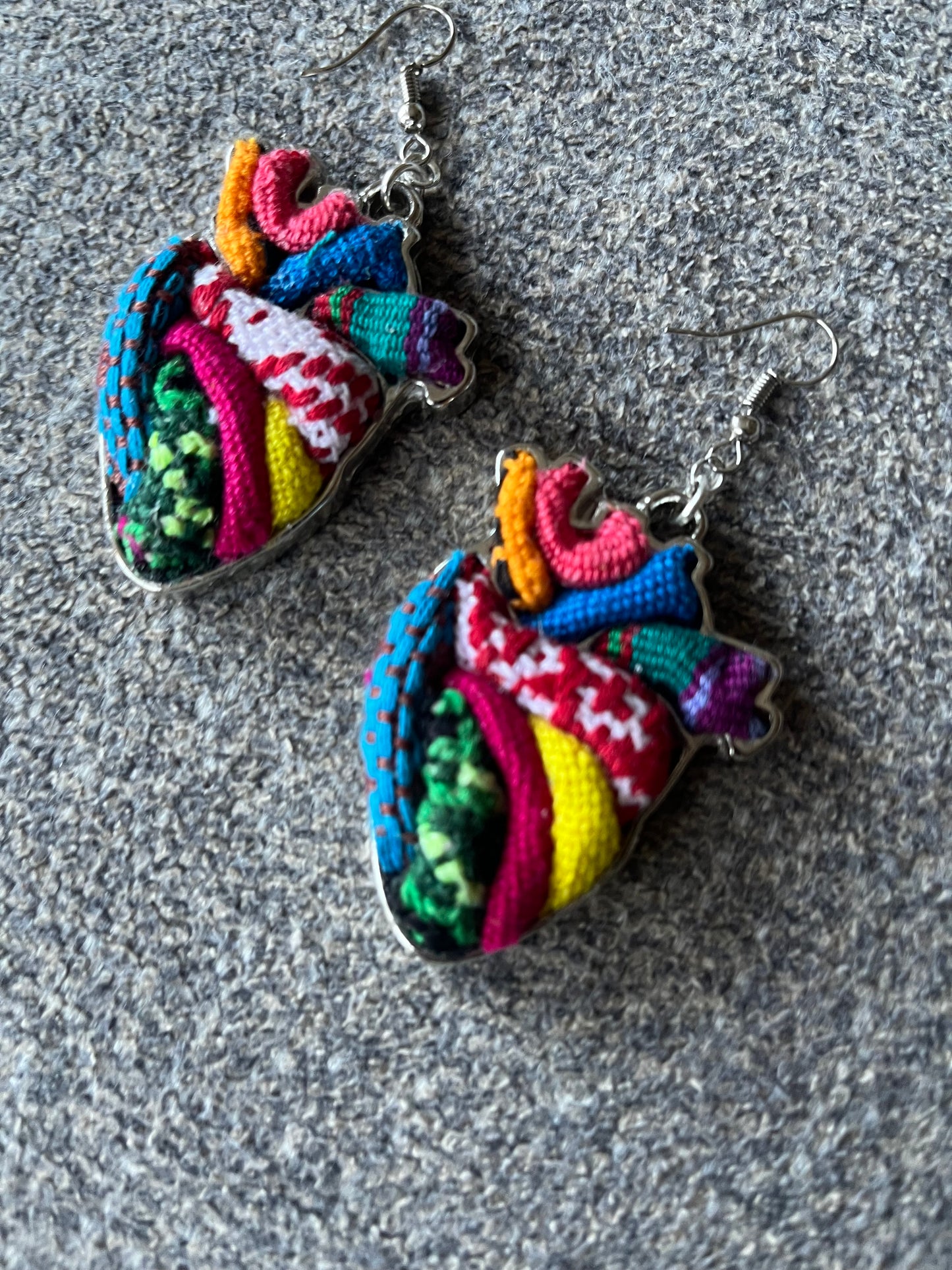 Sagrado Corazón Embroidery Anatomical Earrings